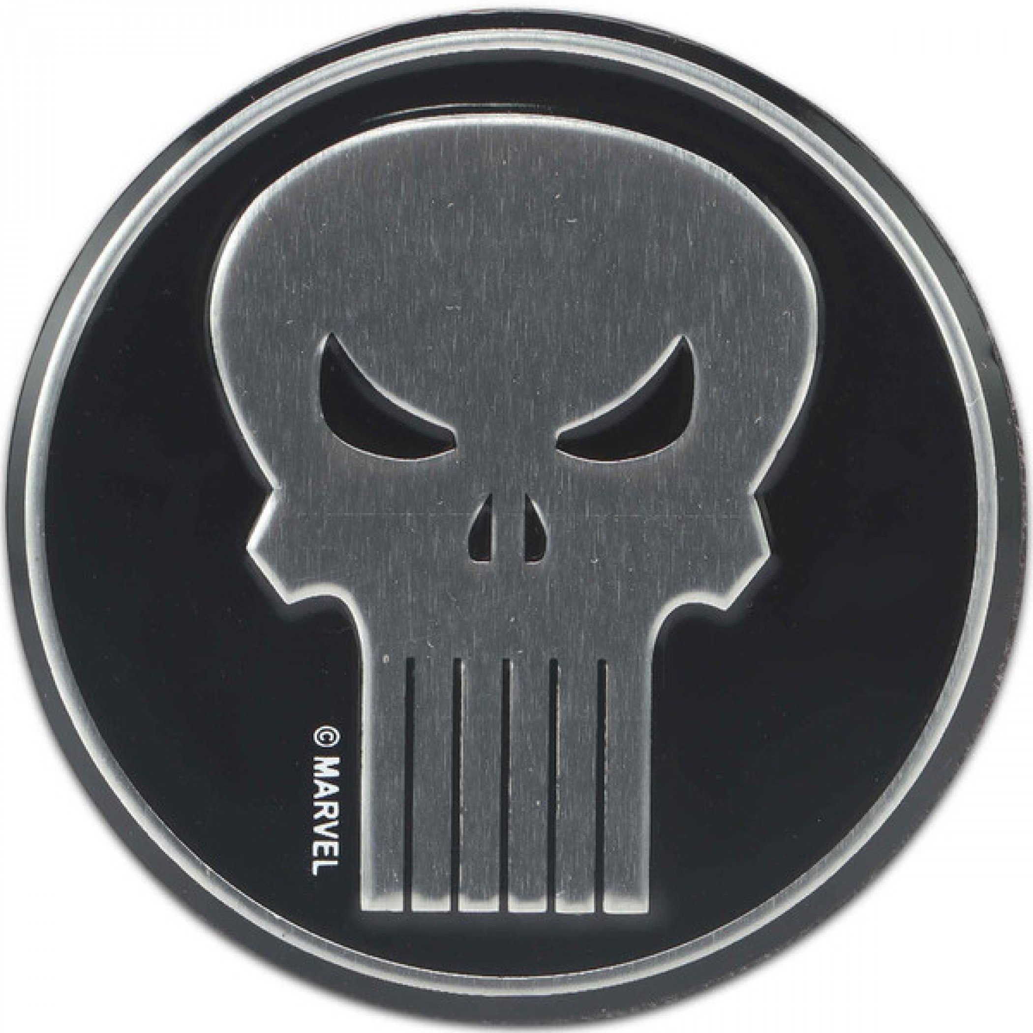 Marvel Punisher Logo Embossed Metal Magnet, Black