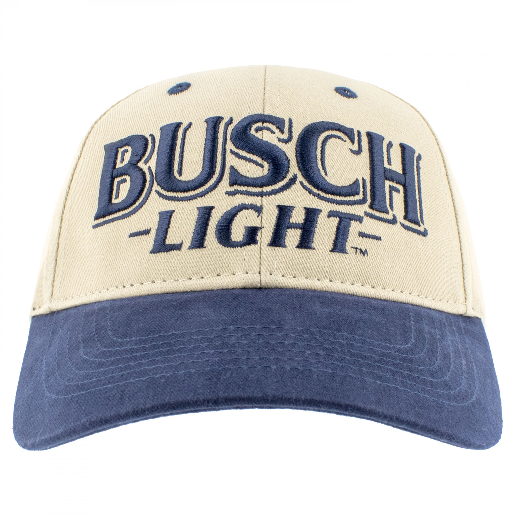 Busch Light Embroidered Logo Snapback Natural Blue Cotton Hat