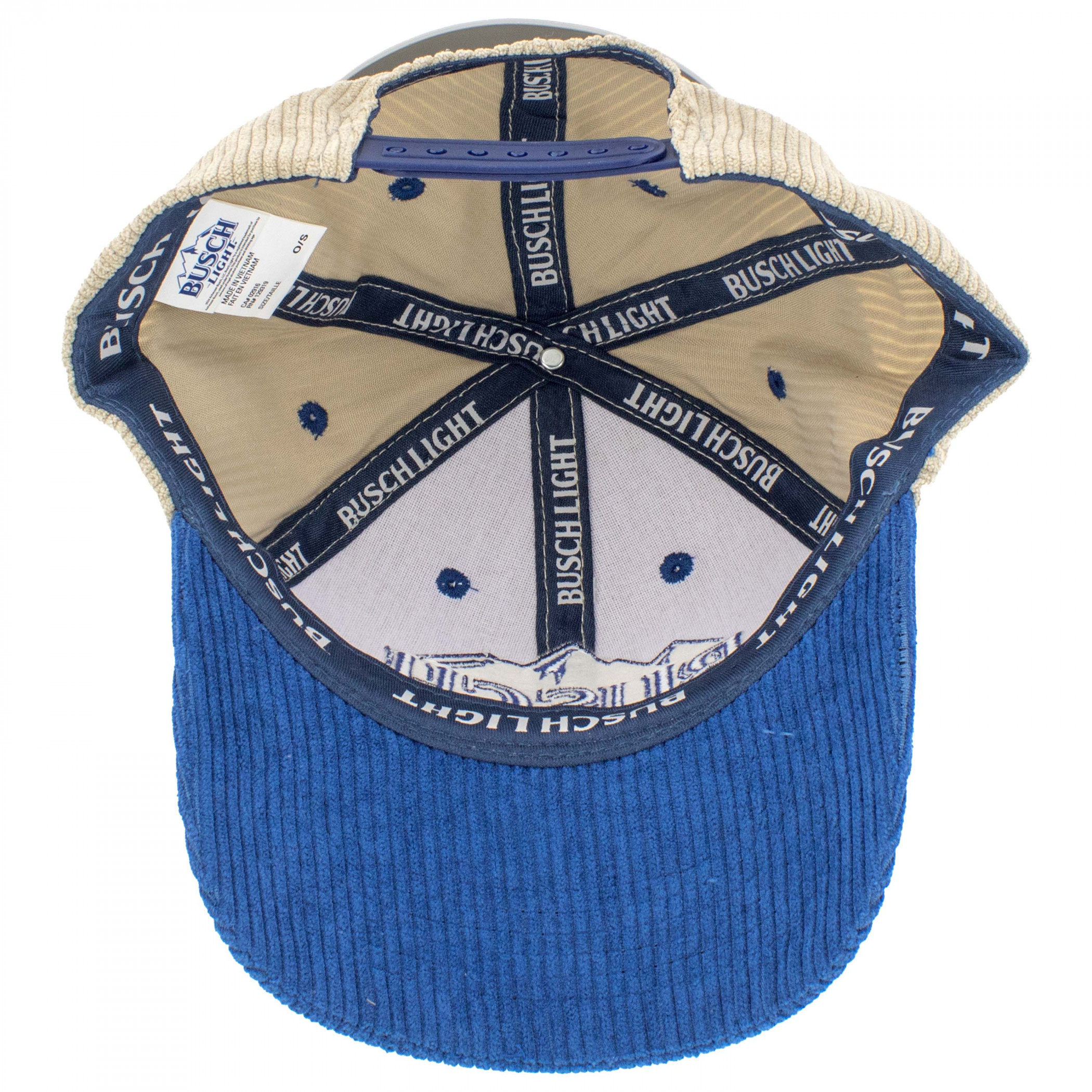 Busch Light Embroidered Logo on Pinstripe Cotton Snapback Hat