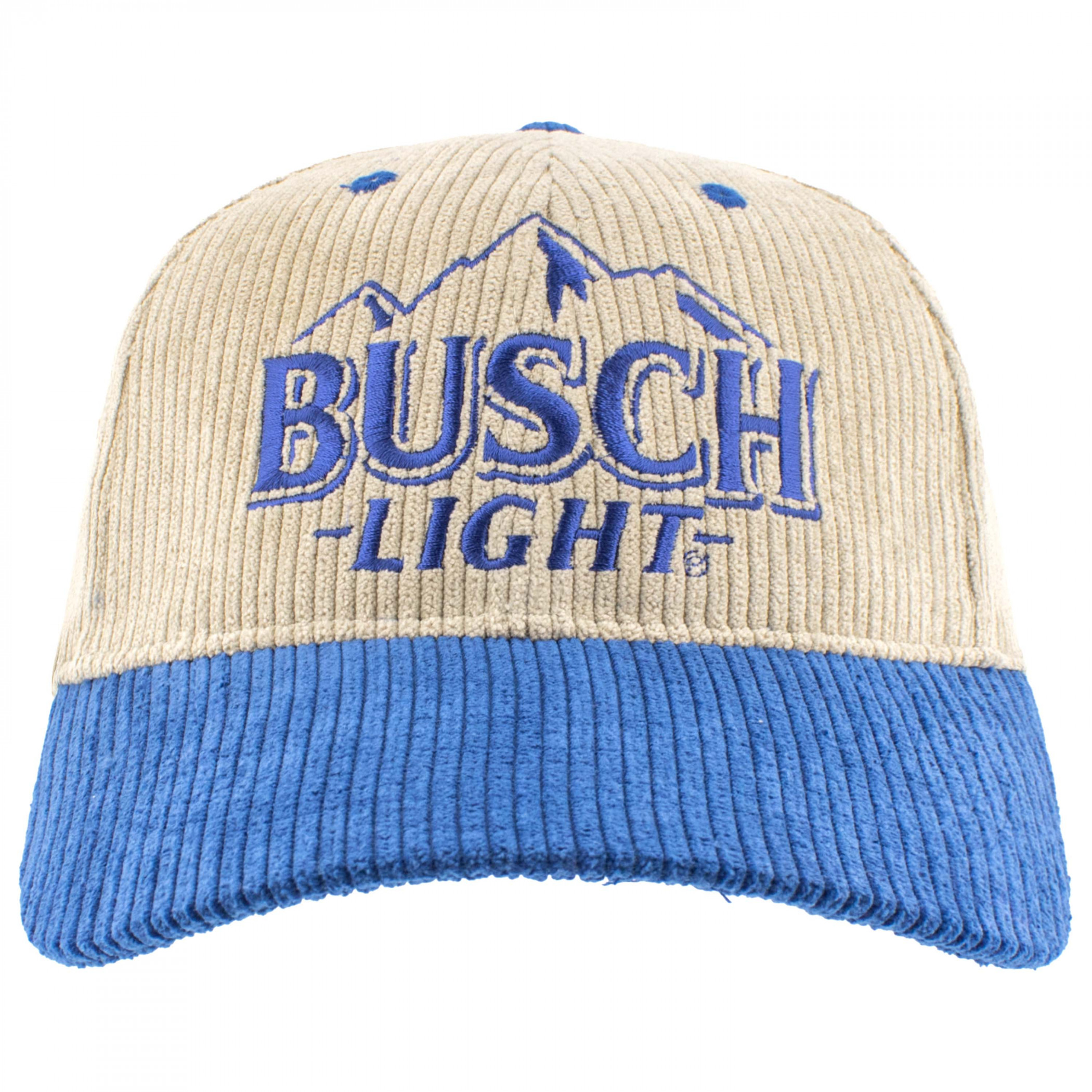 Busch Light Embroidered Logo on Pinstripe Cotton Snapback Hat