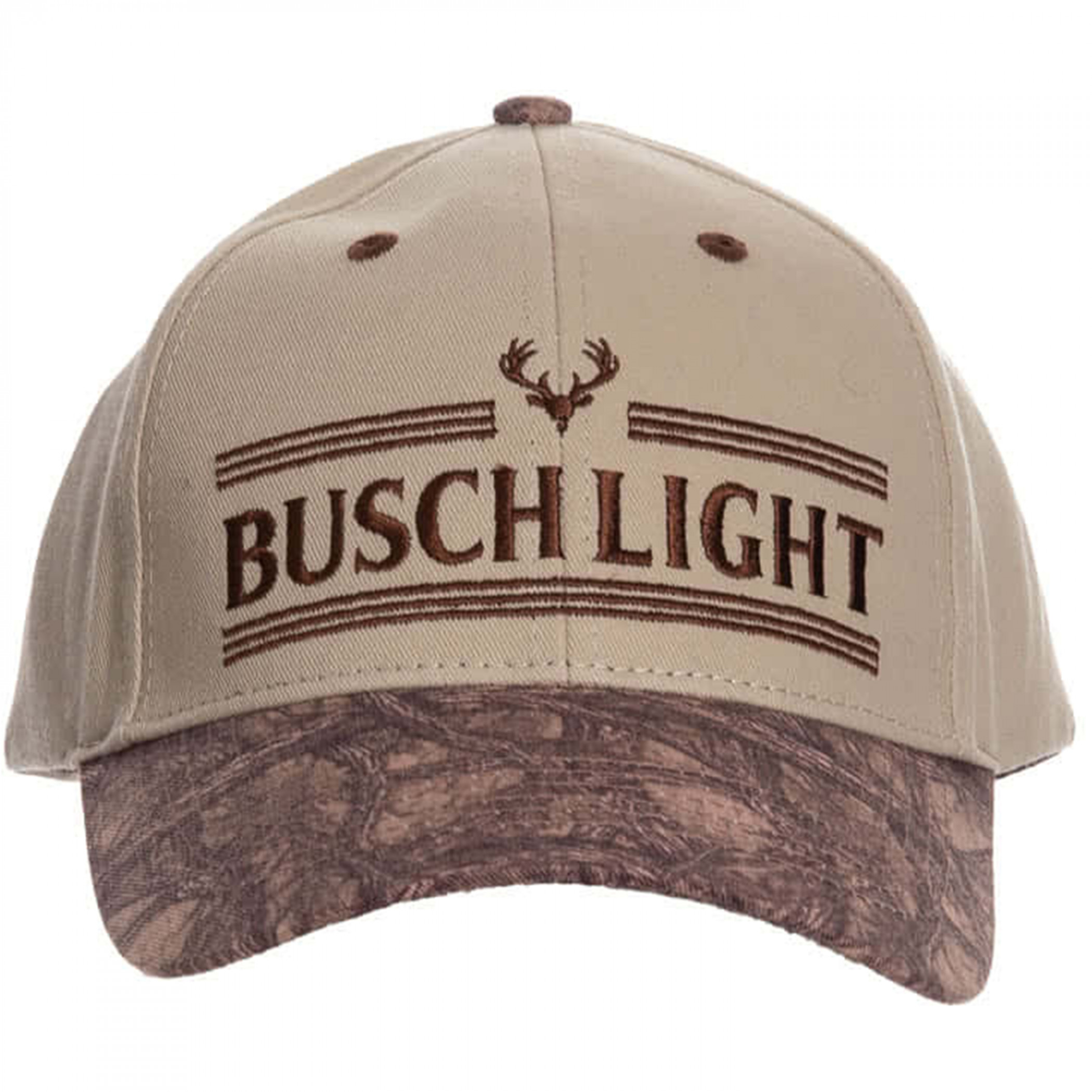 Busch Light Embroidered Buck Logo with Camo Cotton Snapback Hat