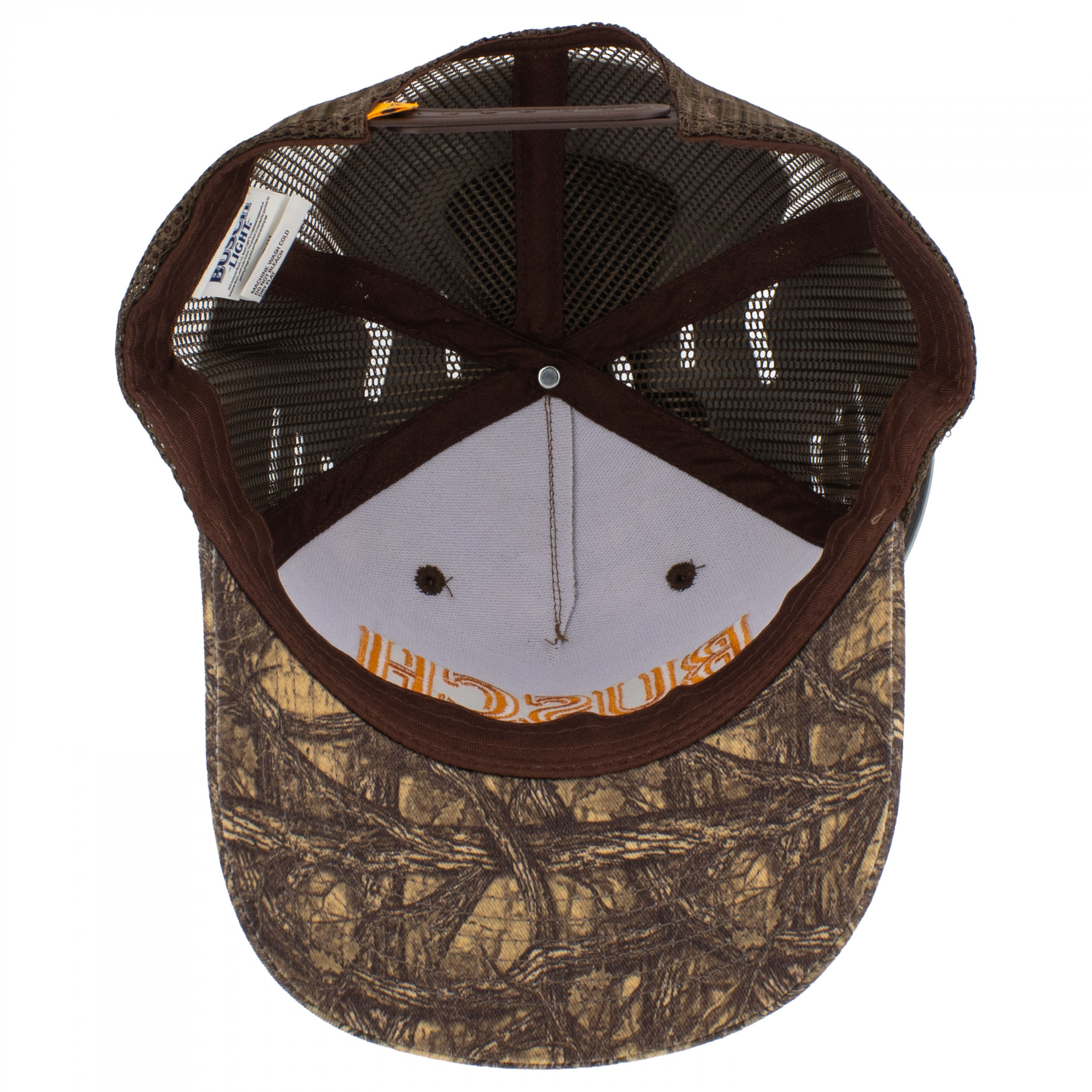 Busch Light Embroidered Yellow Logo on Camo Snapback Cotton Hat