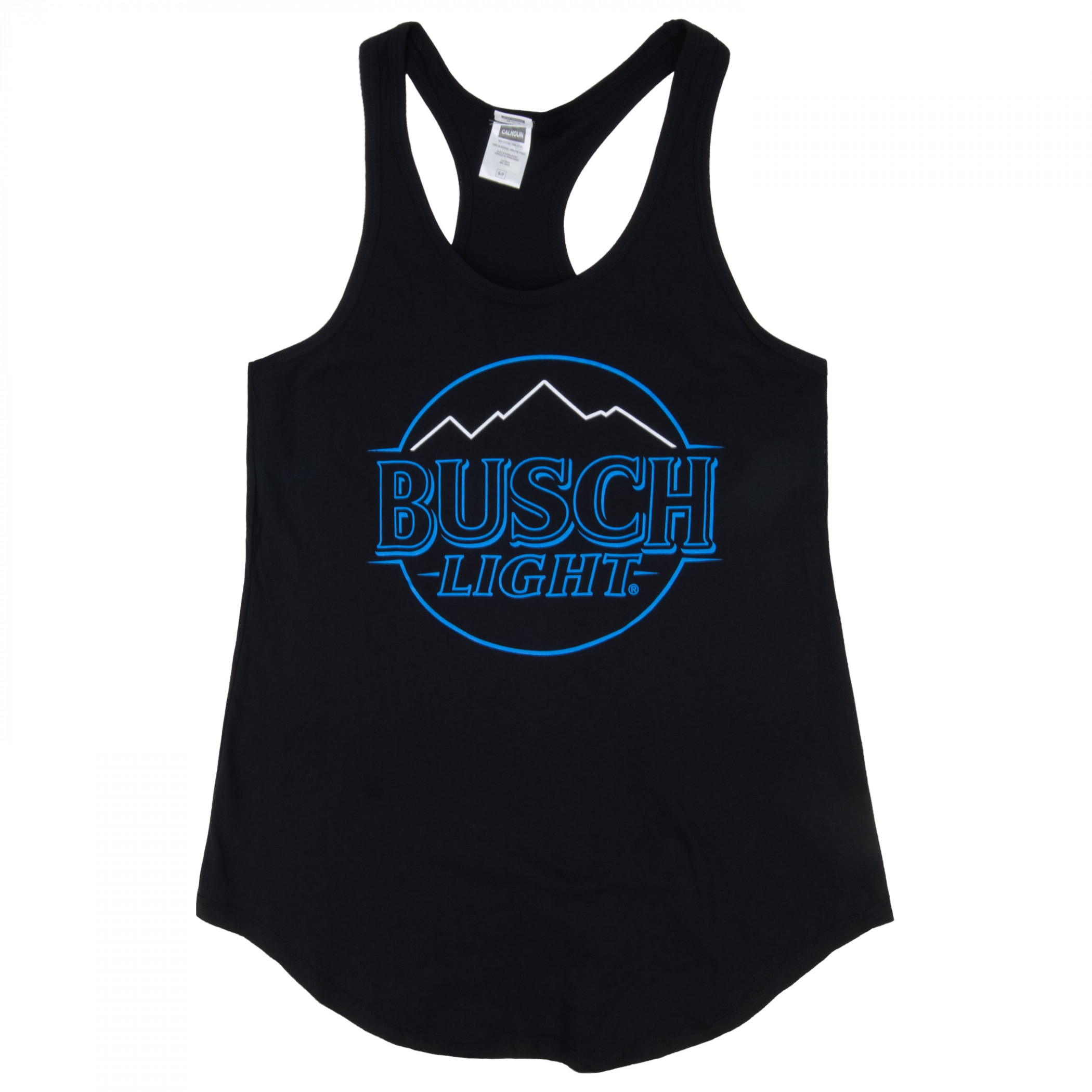 Busch Light Blue Outline Logo on Black Women's Tank Top