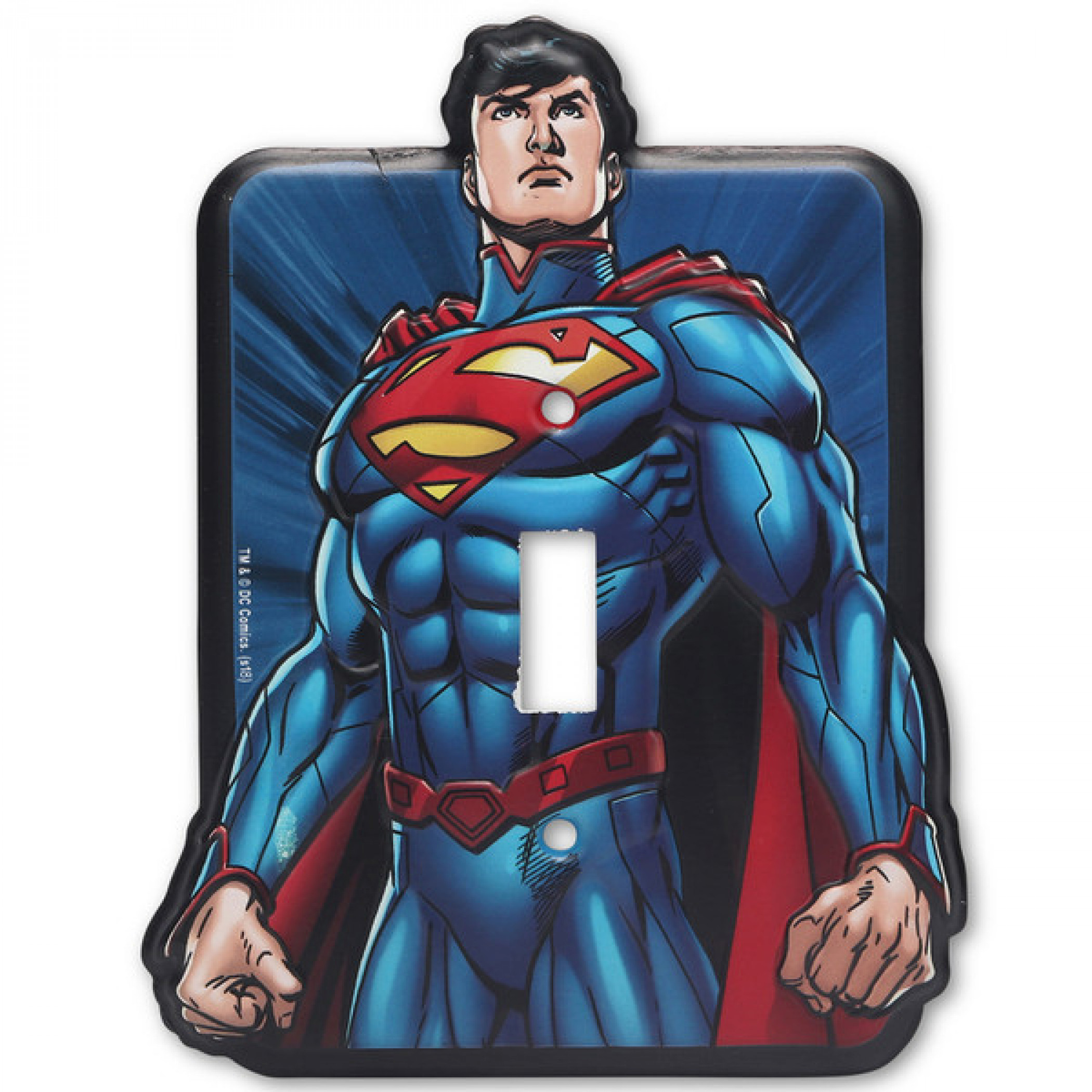 Superman Unmasked Metal Light Switch Plate, Blue