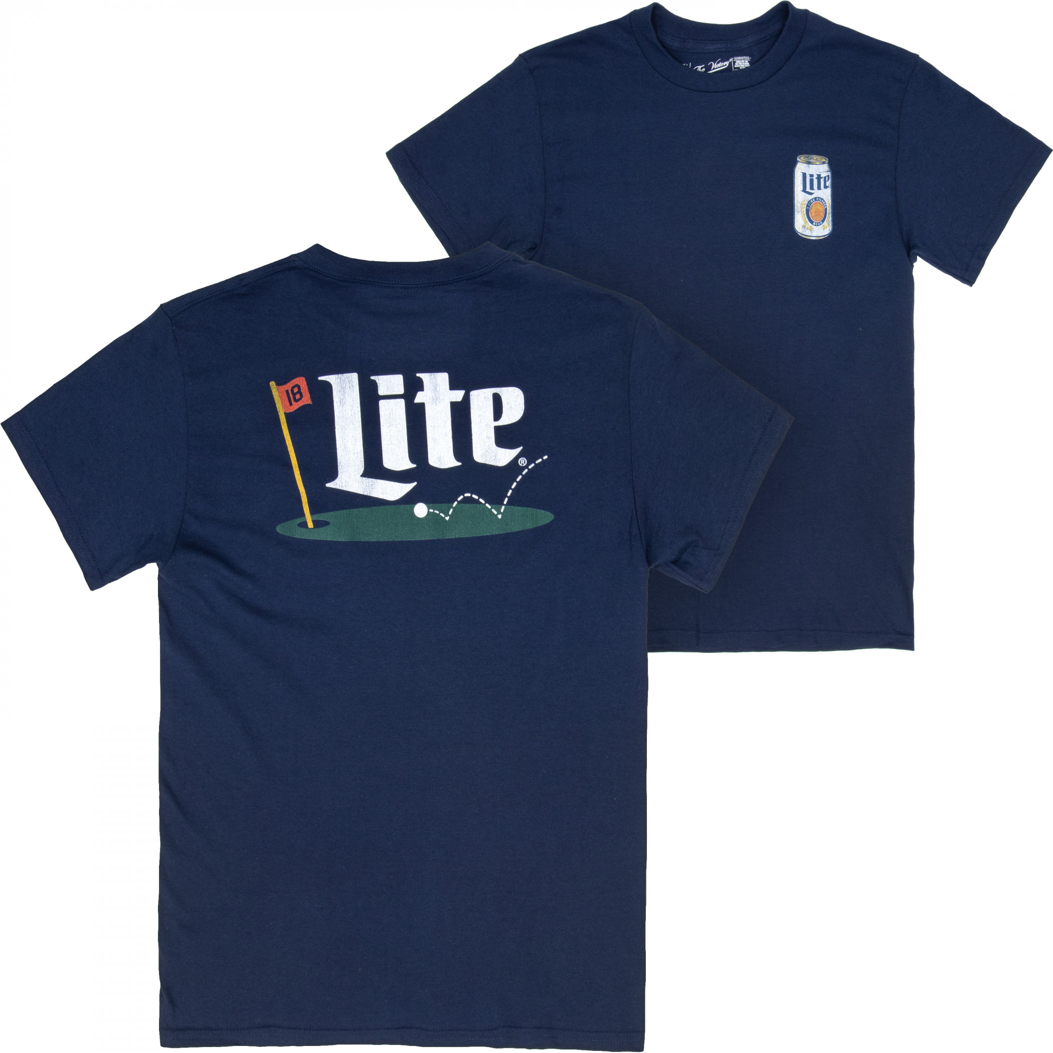 Miller Lite Putting Green Front and Back Print T-Shirt