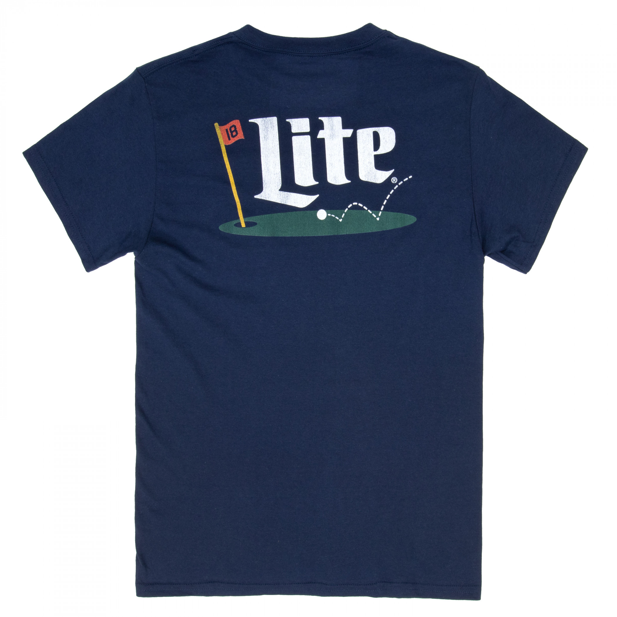 Miller Lite Putting Green Front and Back Print T-Shirt