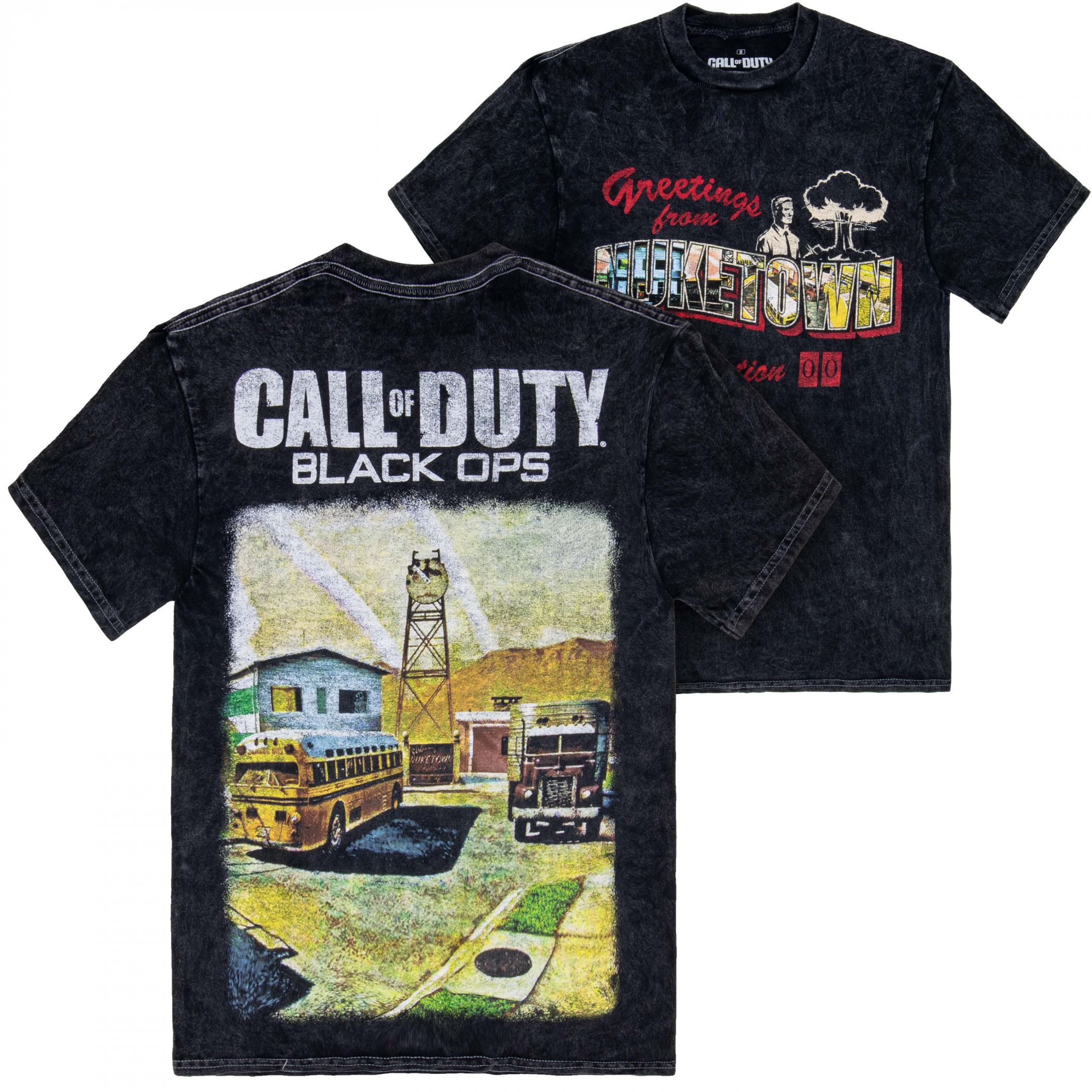 Call of Duty Greetings From Nuke Town Front & Back Print T-Shirt, Black