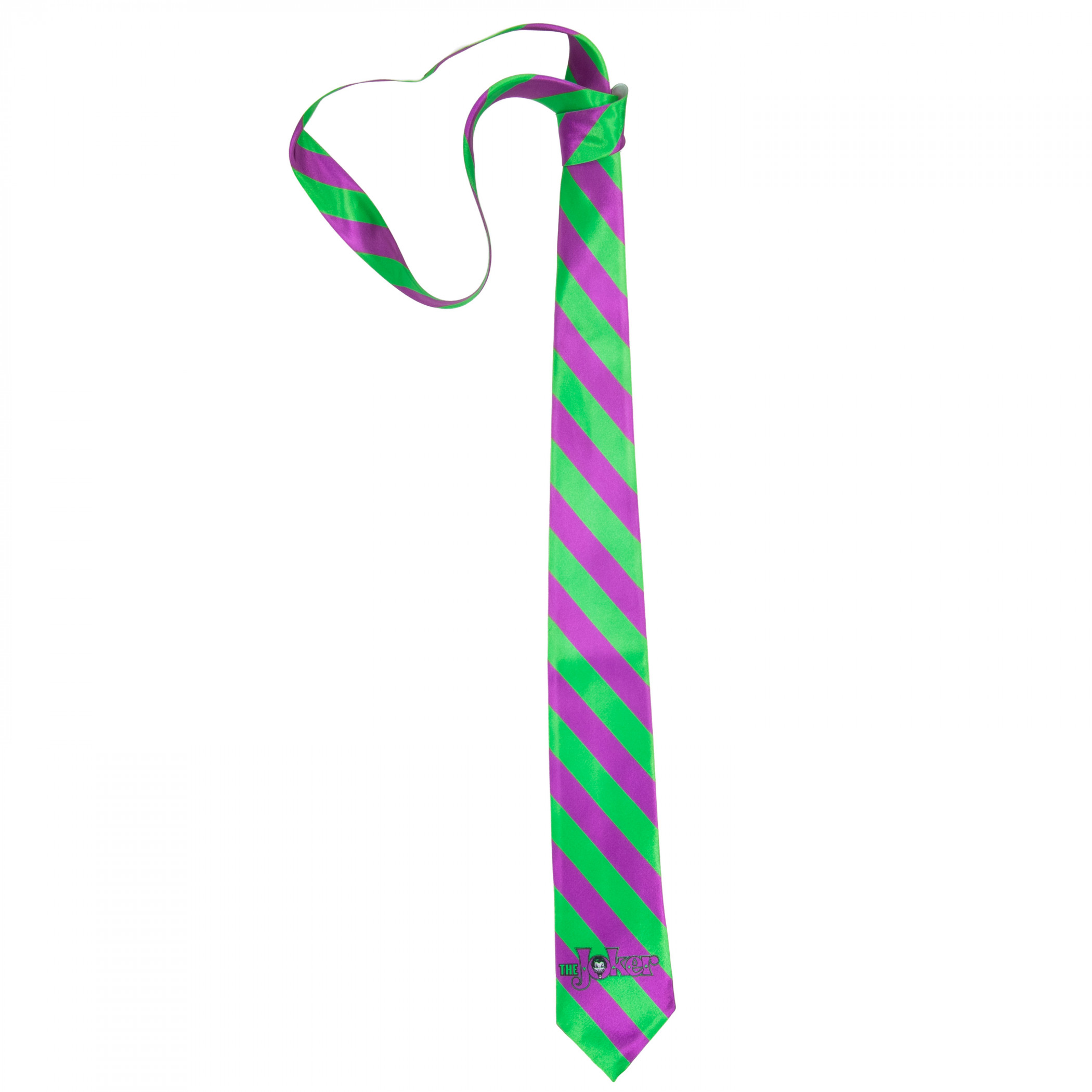 Joker Striped and Title Logo Necktie, Multi-Color