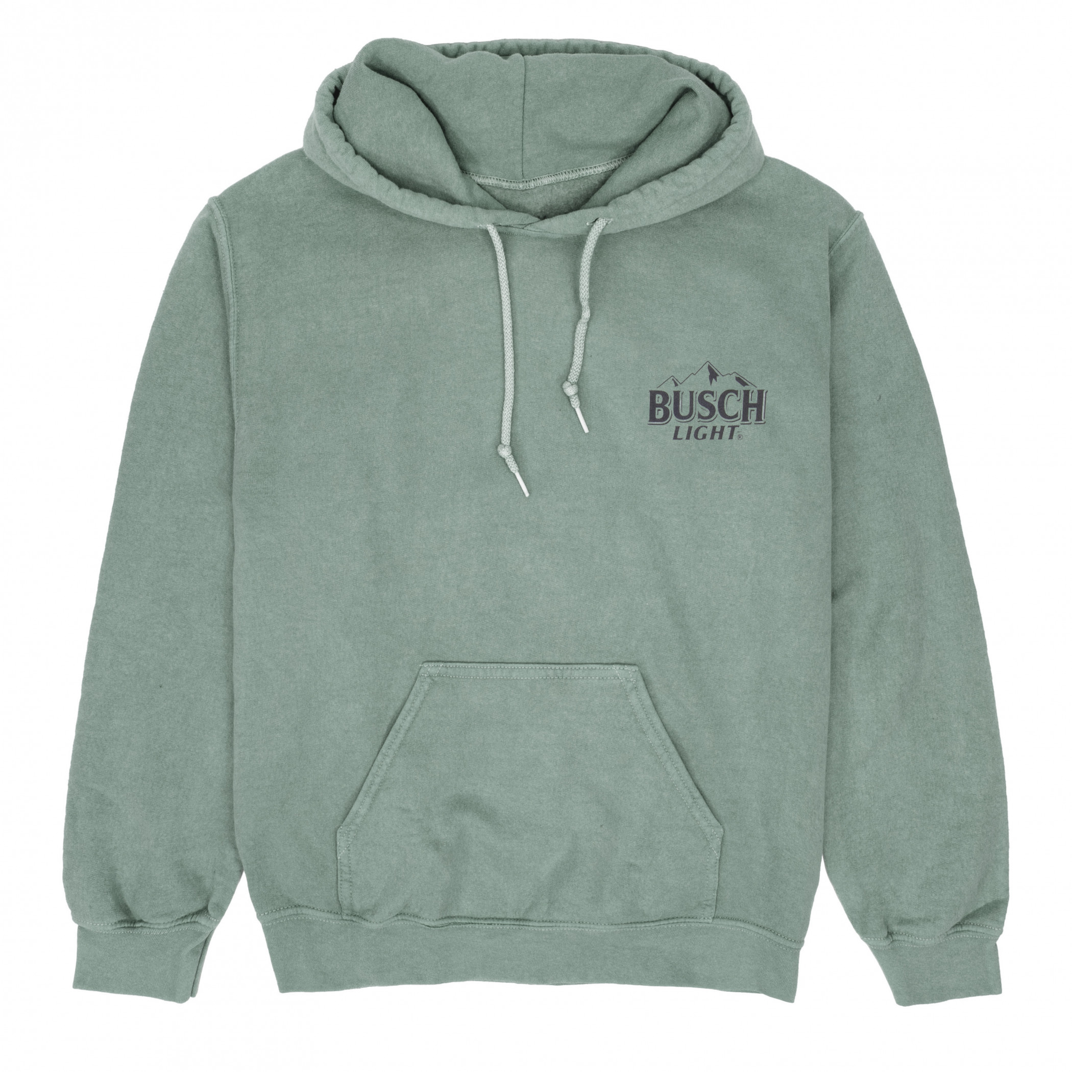 Busch Light Drawn Buck Front and Back Print Fleece Washed Hoodie