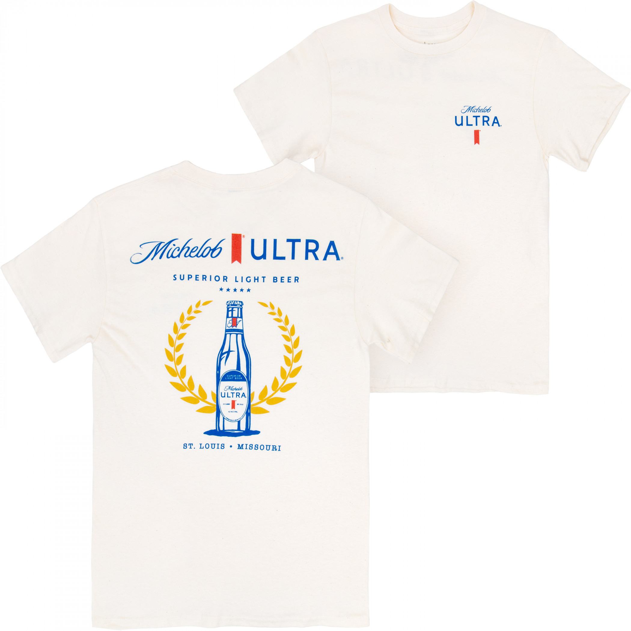 Michelob Ultra Superior Light Beer Front & Back Print T-Shirt