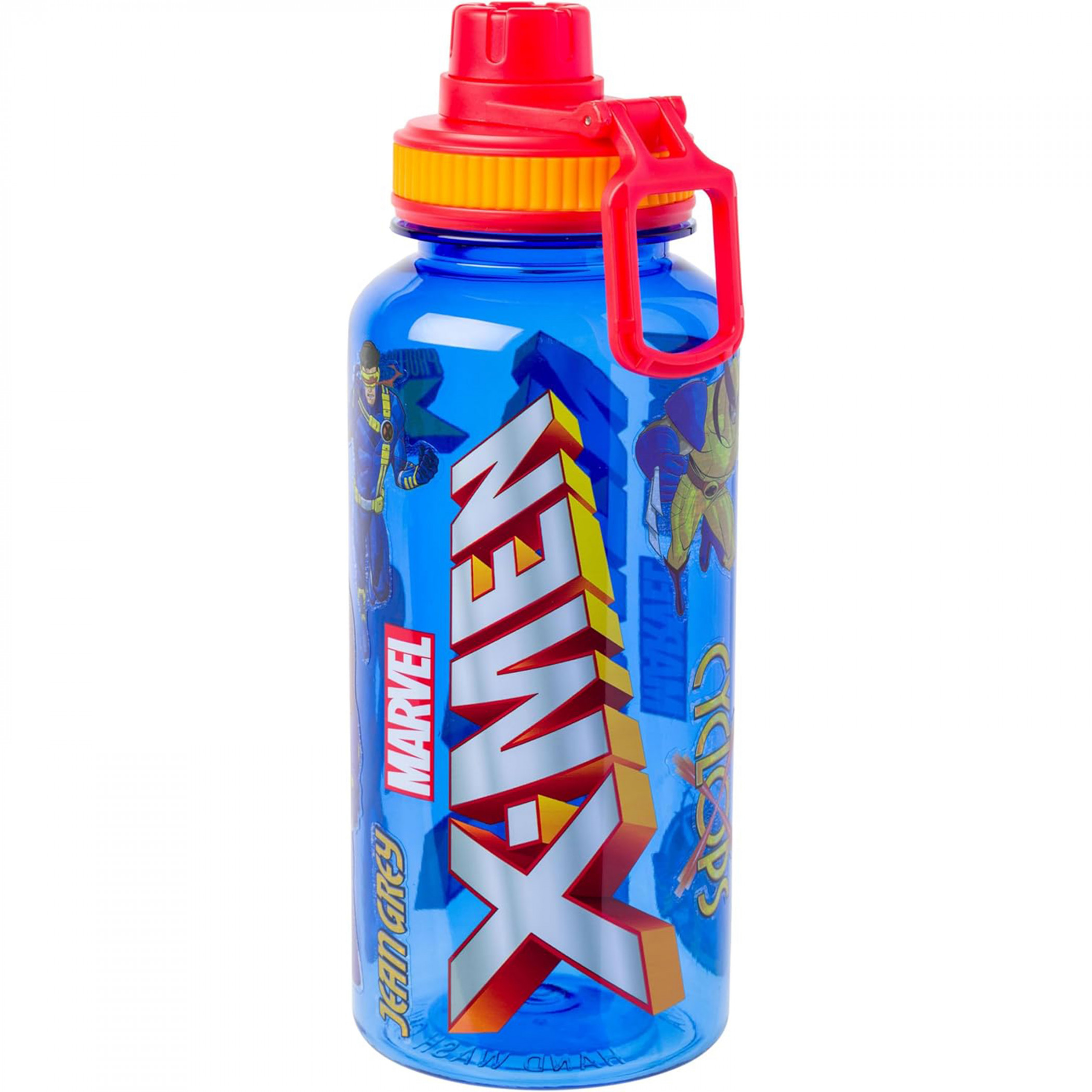 X-Men Team Magneto 32oz Twist Spout Water Bottle with Sticker Set, Blue