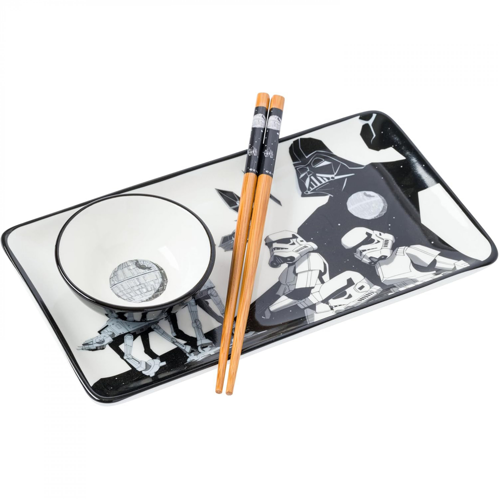 Star Wars The Dark Side 3-Piece Ceramic Sushi Set, Multi-Color
