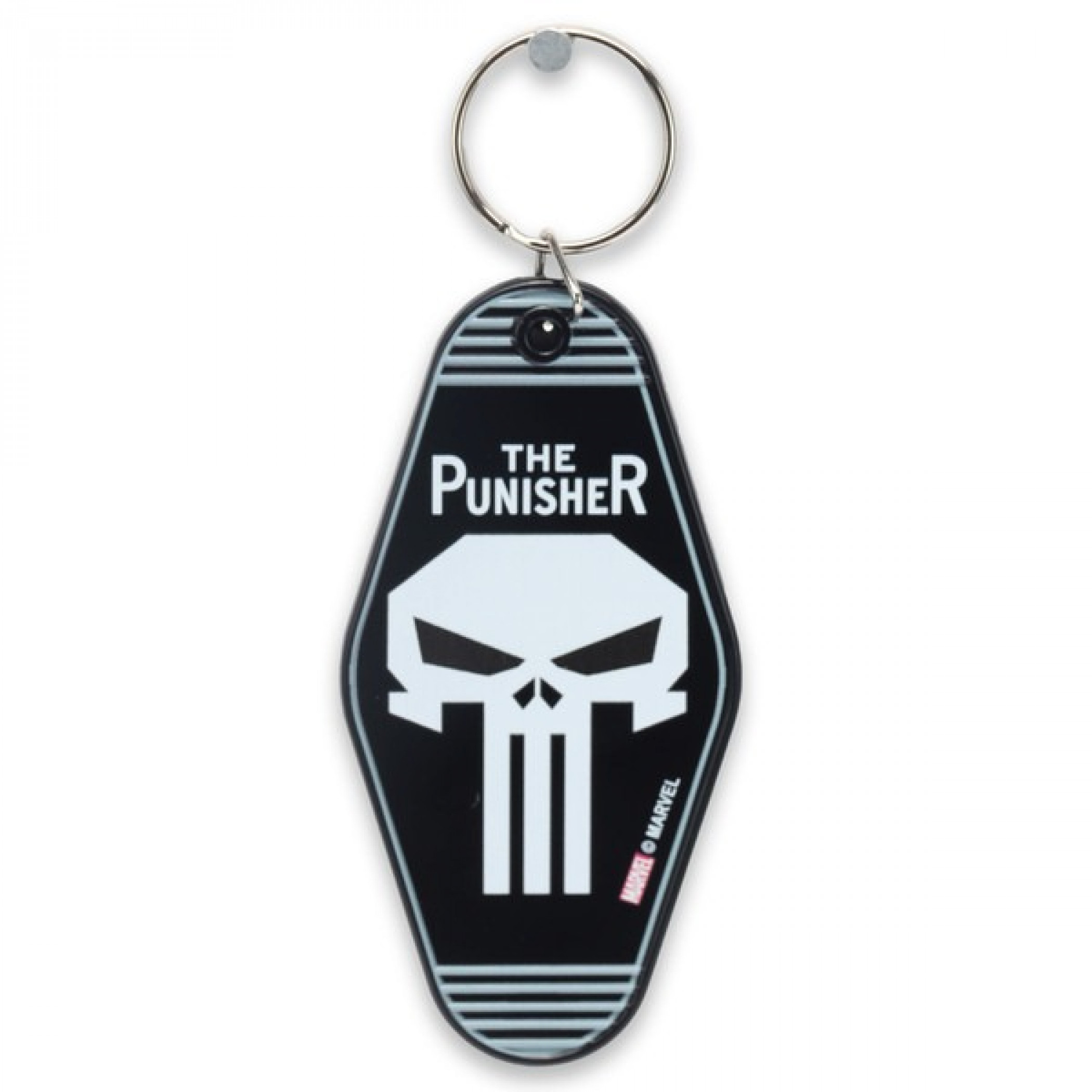 The Punisher Skull Logo Diamond Keychain, Black