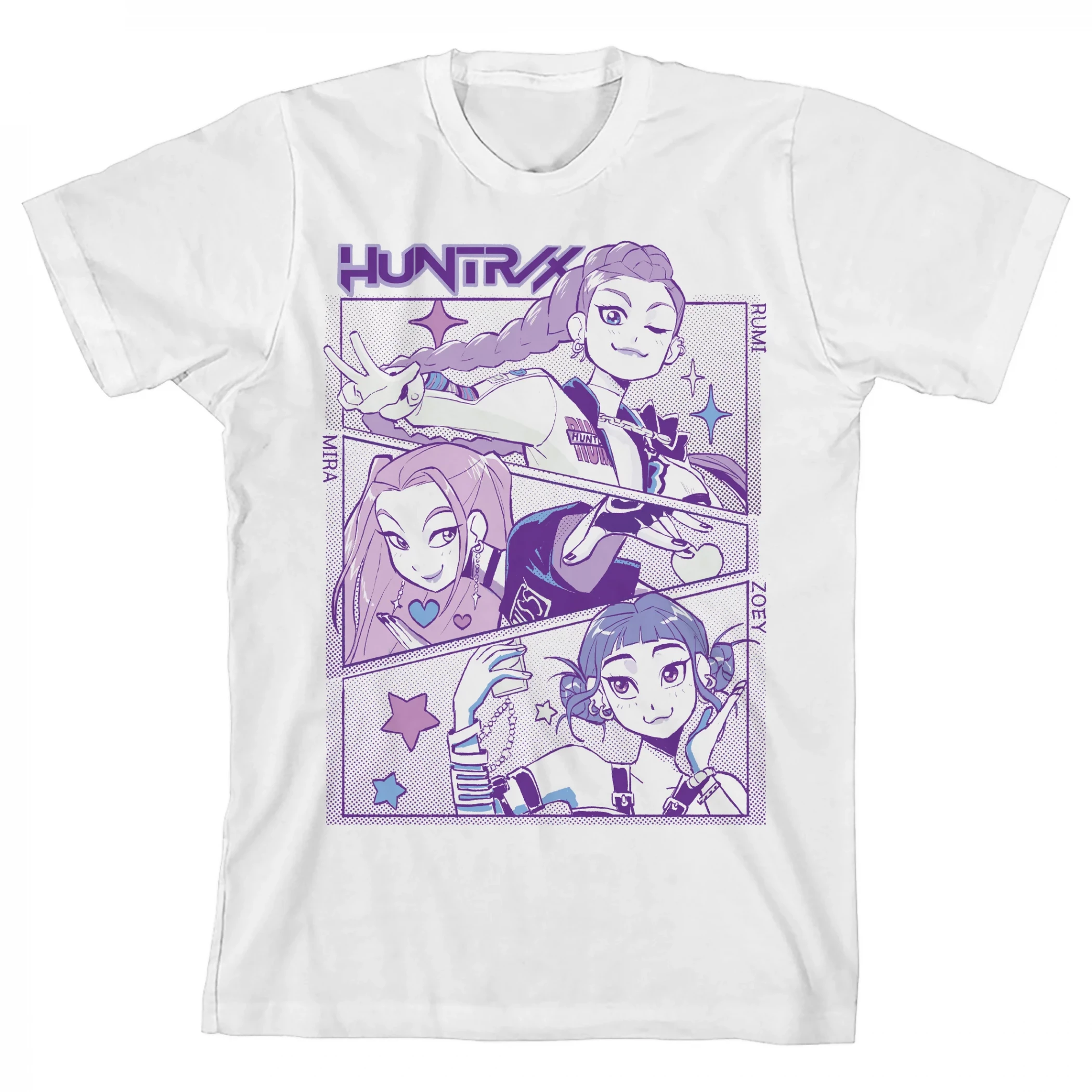 K-Pop Demon Hunters Panel Art Youth T-Shirt, White