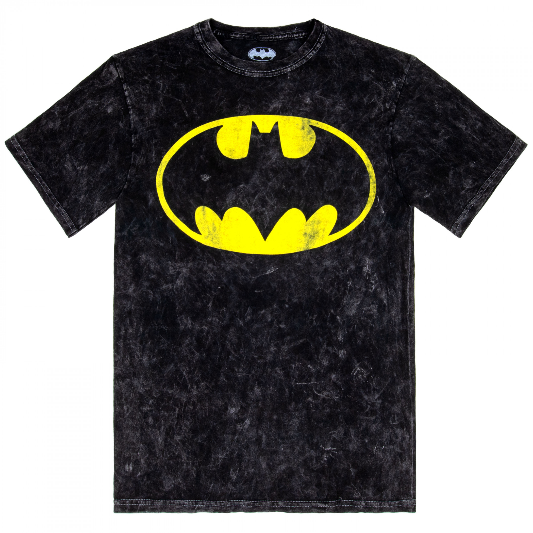Batman Logo Mineral Wash Crew Neck T-Shirt, Multi-Color