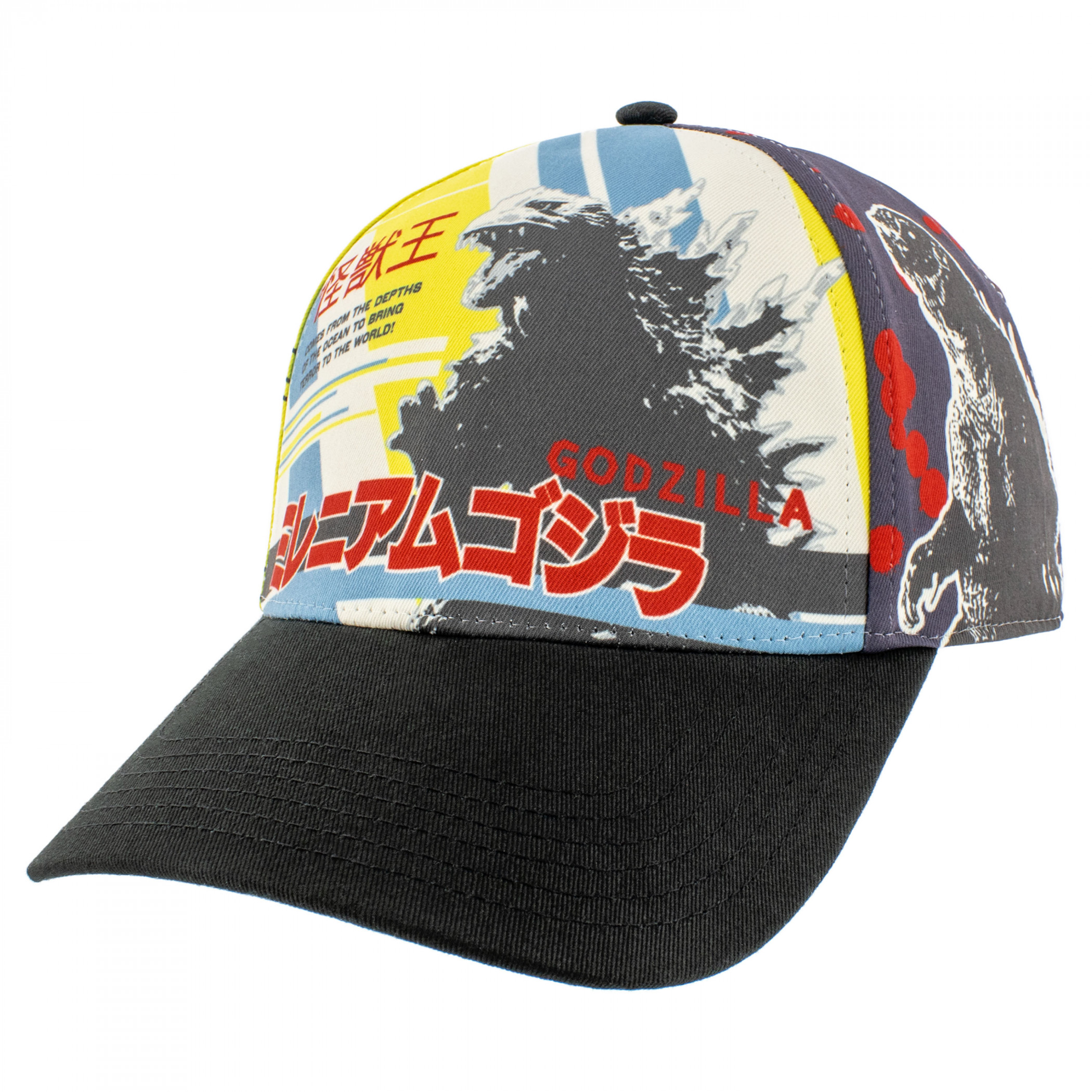 Godzilla Terror to the World Snapback Baseball Hat, Multi-Color