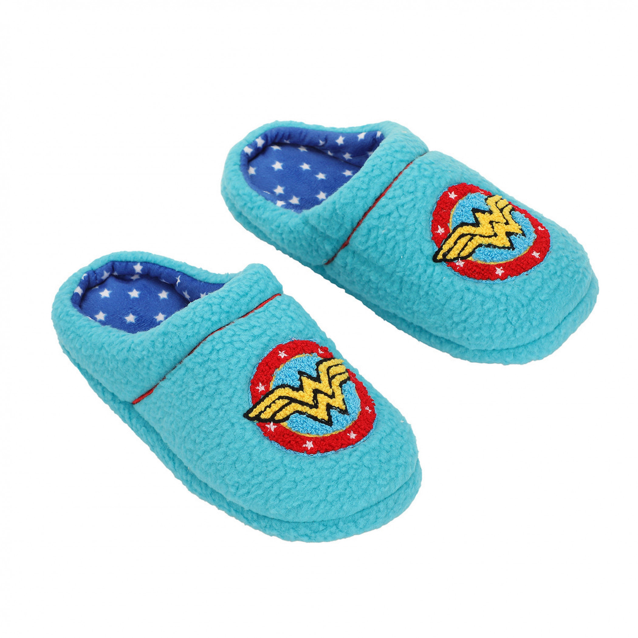 Wonder Woman Logo Women's Scuff Slippers, Blue