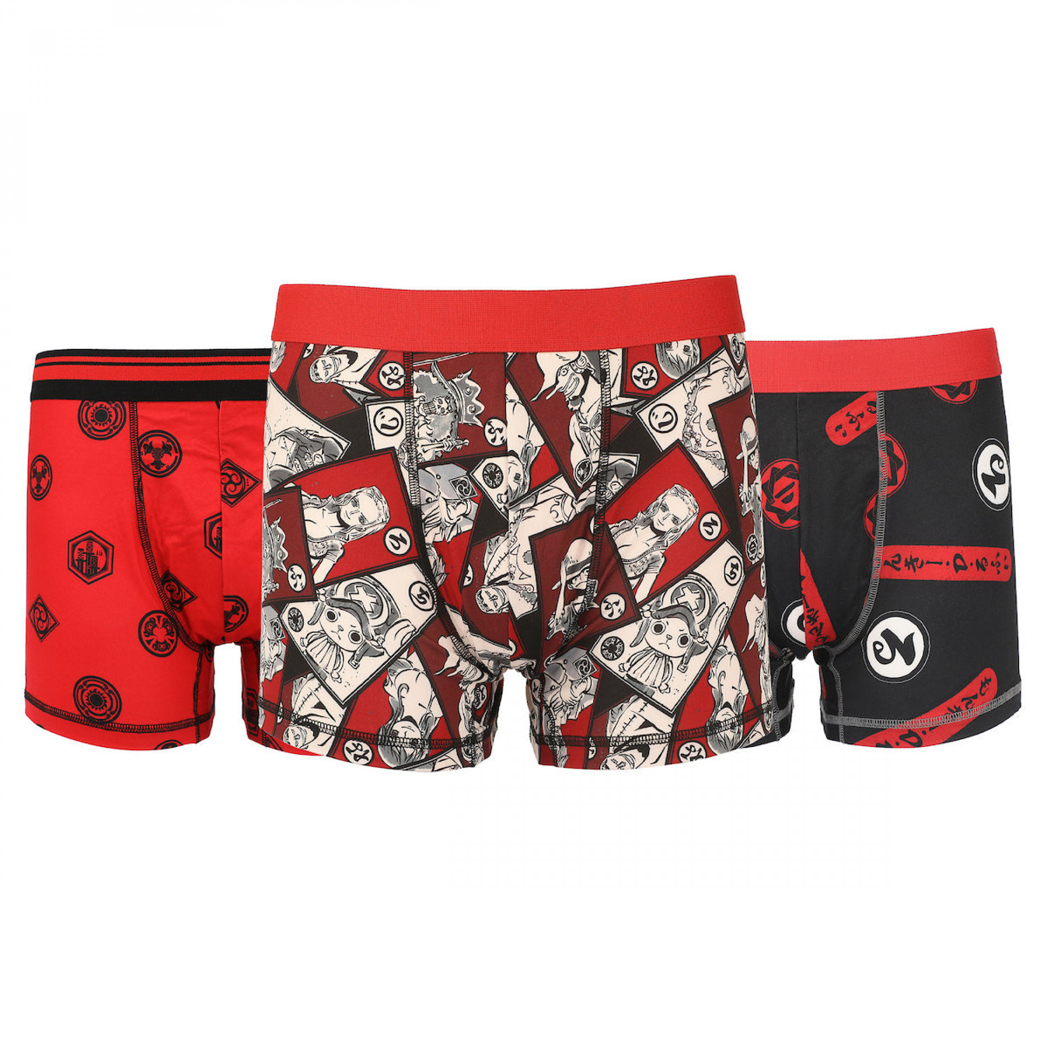 One Piece Animated Series 3-Pair Pack of Boxer Briefs, Multi-Color