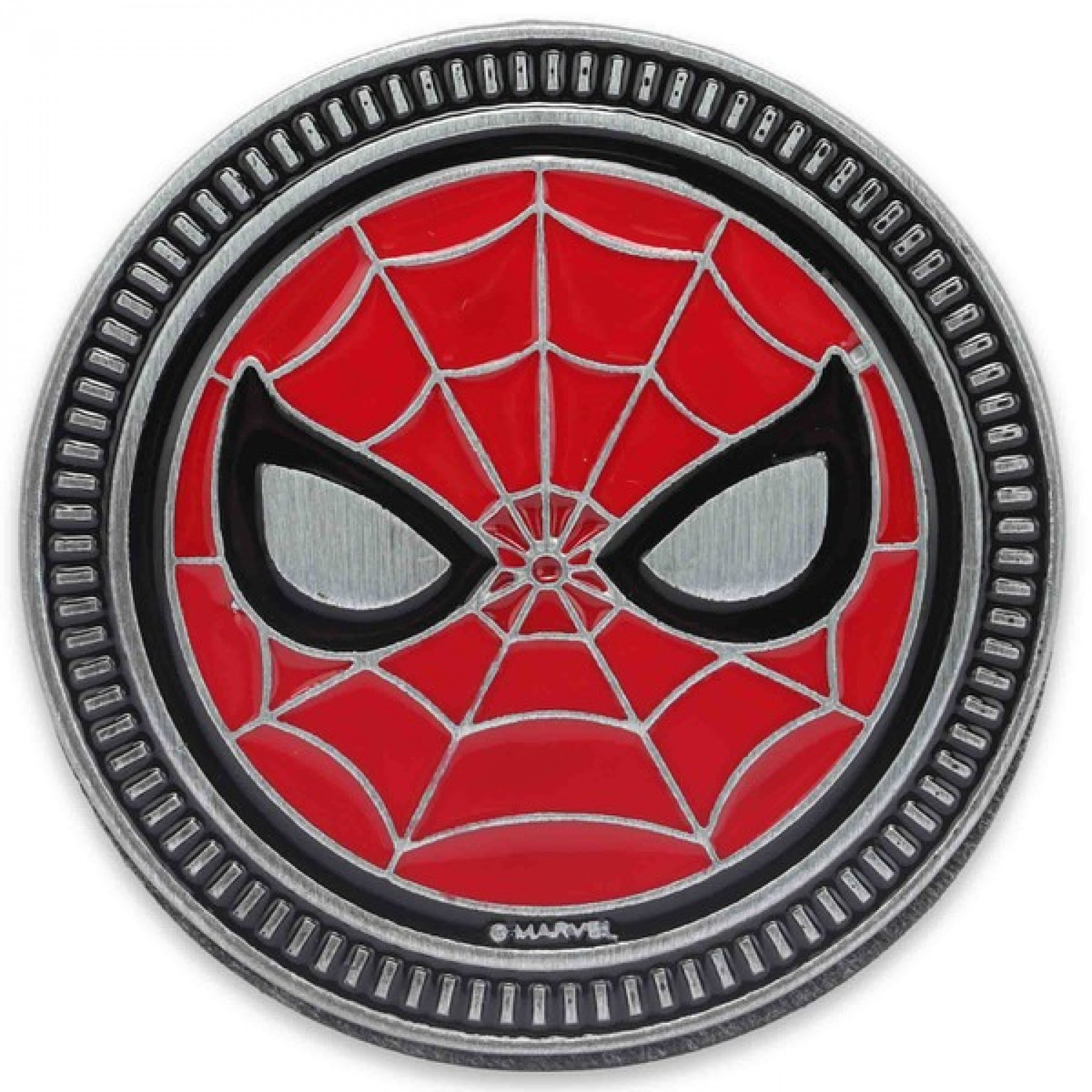 Spider-Man Mask Adhesive Metal Car Emblem, Red