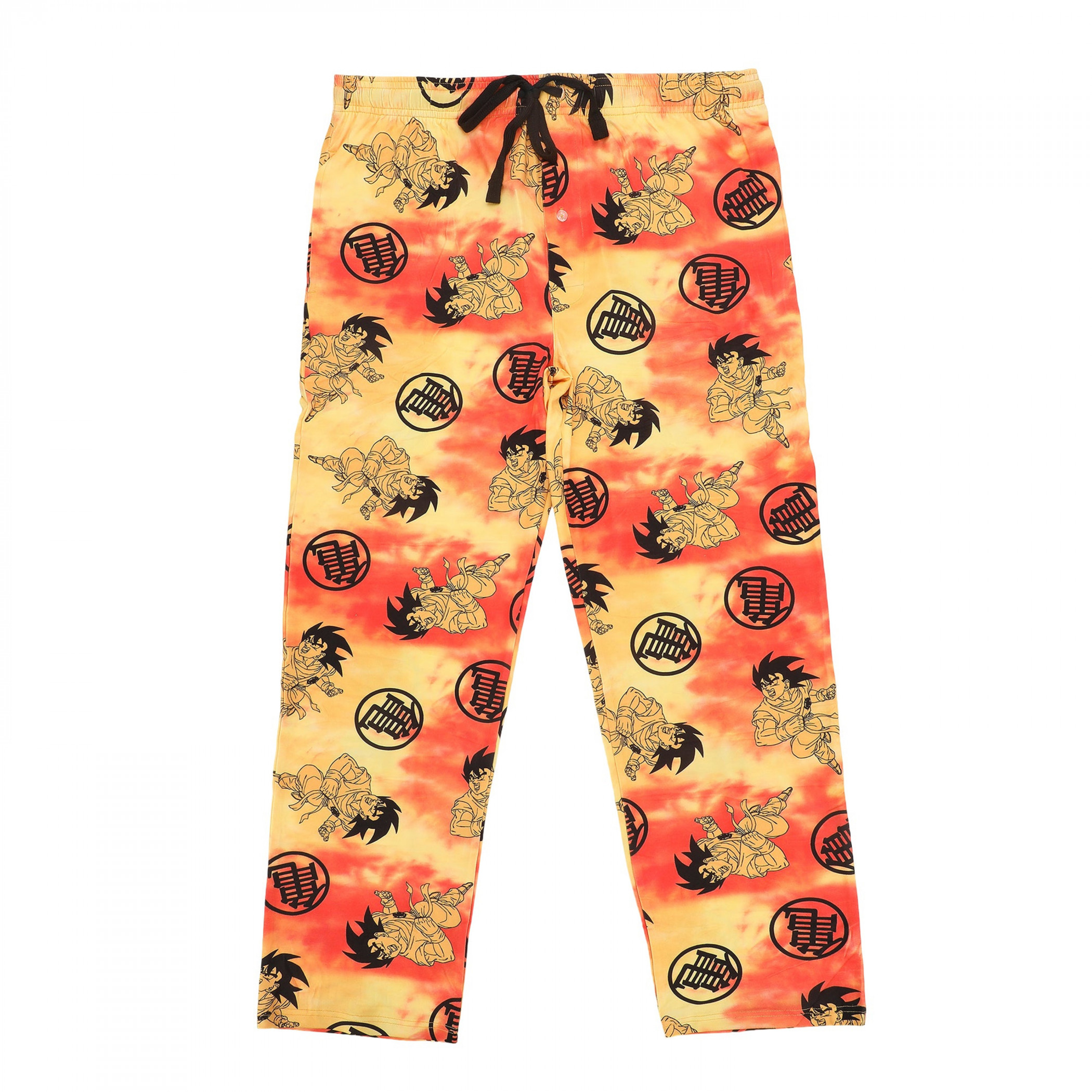 Dragon Ball Z  All Over Symbol Print Sleep Pants, Orange