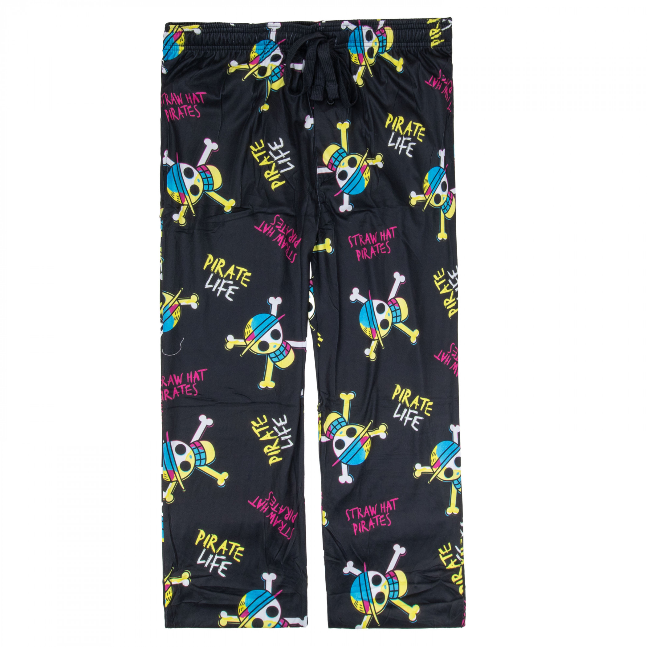 One Piece Live Action All-Over Print Sleep Pants, Black