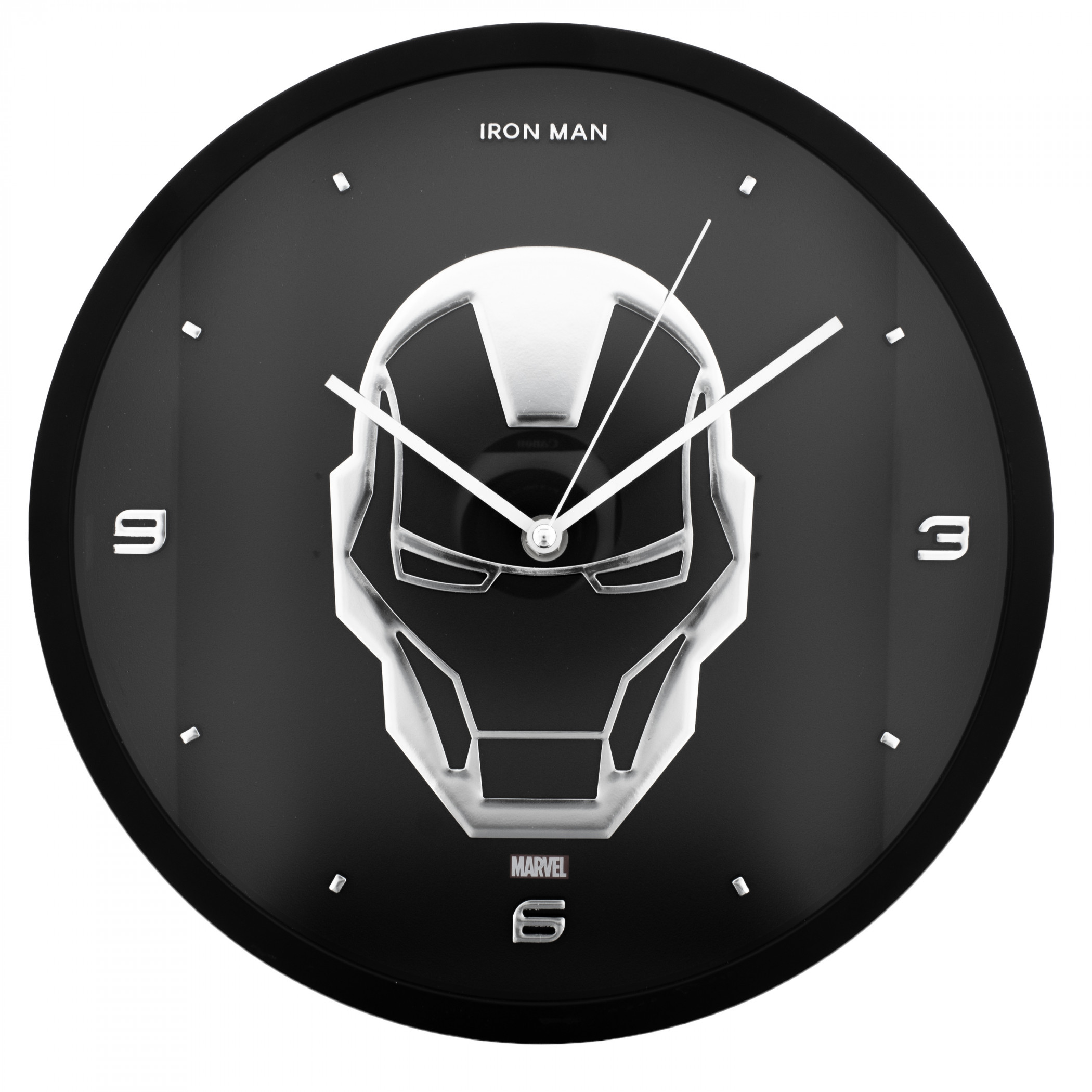 Iron Man Metal Logo 12' Analog Wall Clock, Black