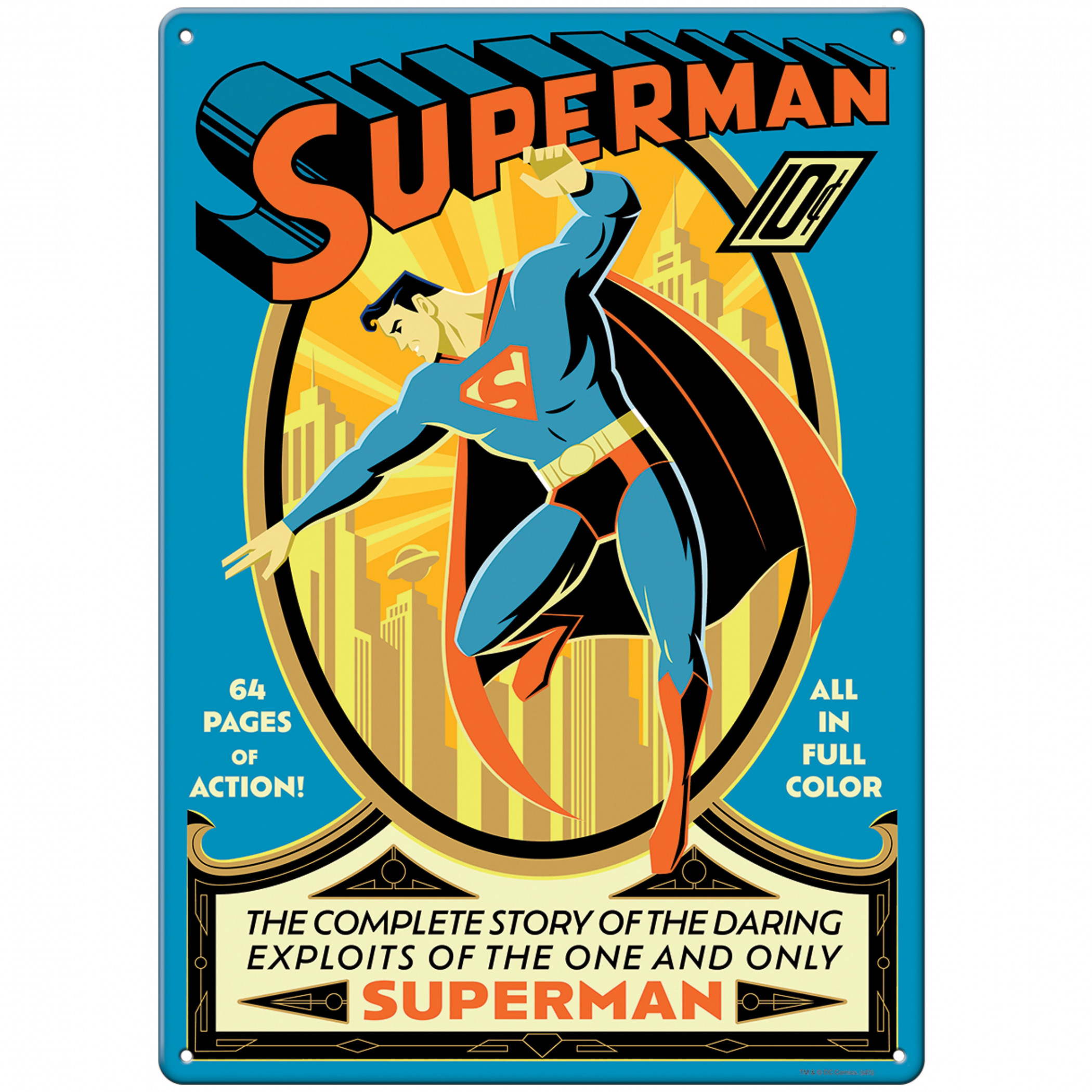Superman Classic 10 Cent Comic Metal Sign, Multi-Color