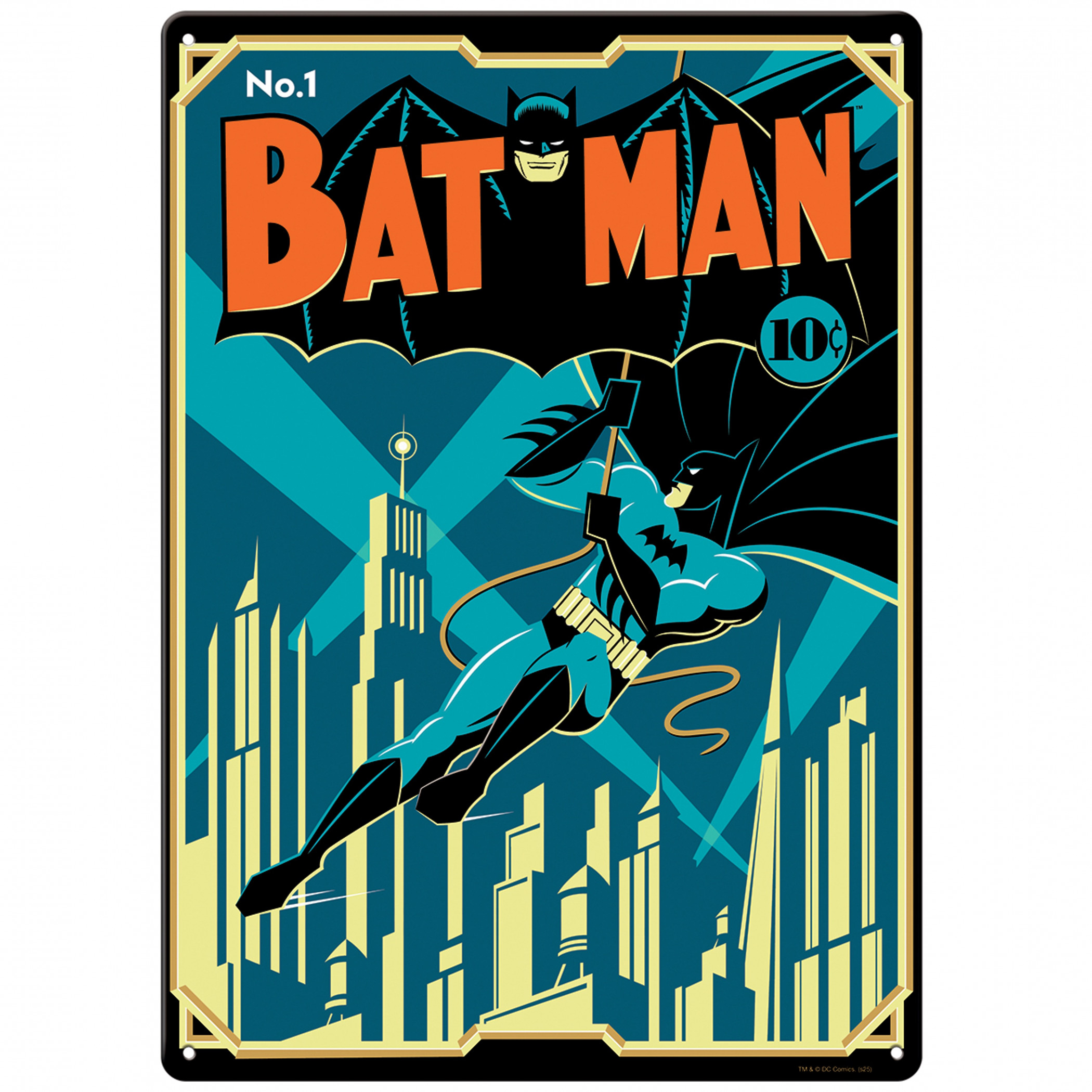 Batman Classic 10 Cent Comic Metal Sign, Multi-Color