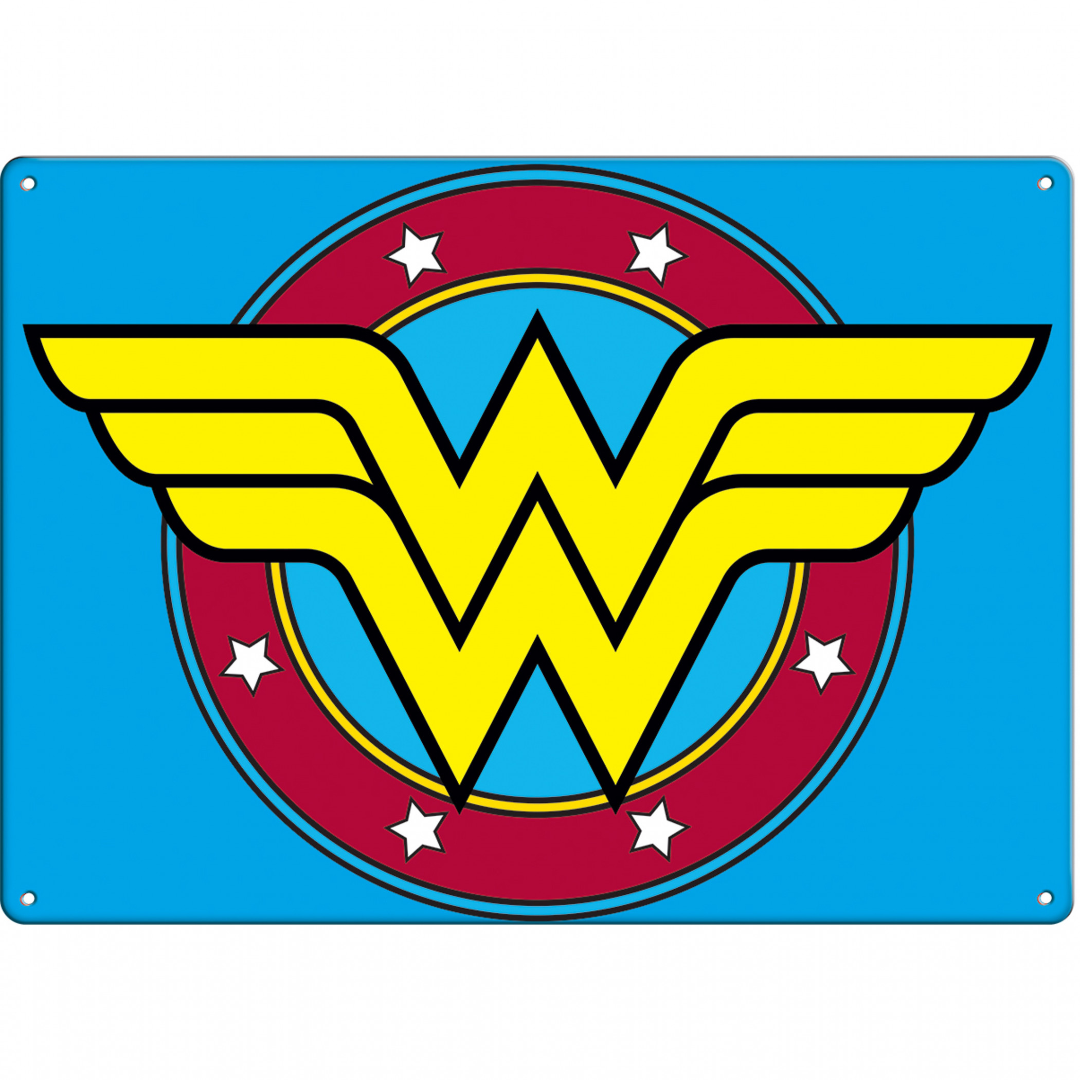 Wonder Woman Logo Metal Sign, Multi-Color
