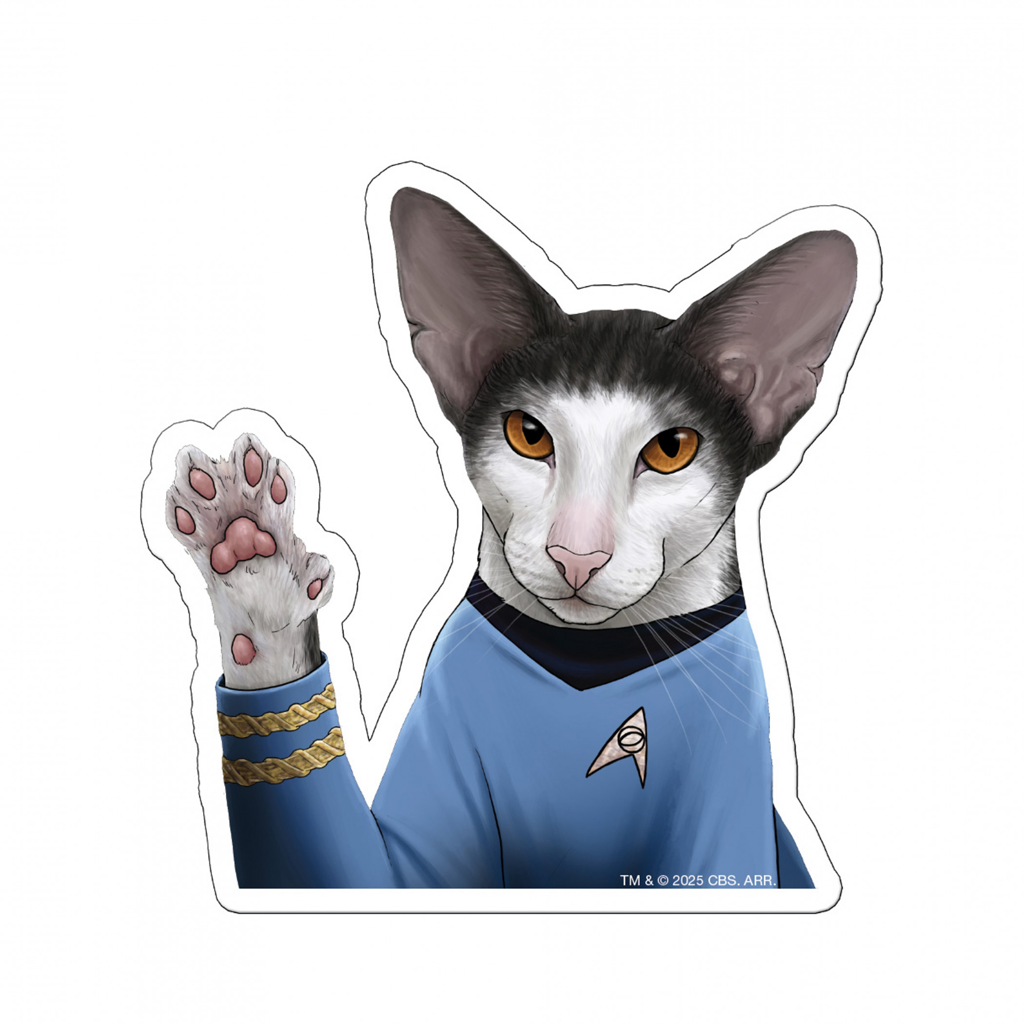 Star Trek Spock Cat Die Cut Sticker, Multi-Color