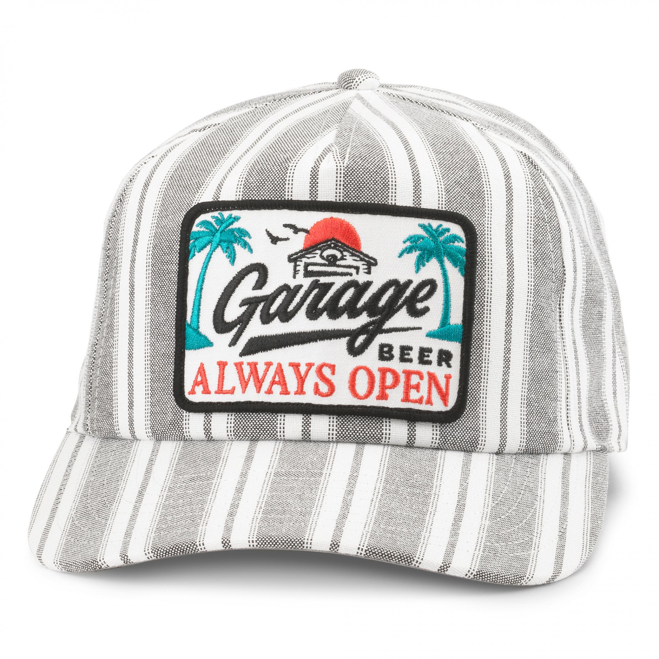Garage Beer Striped Beach House Adjustable Hat
