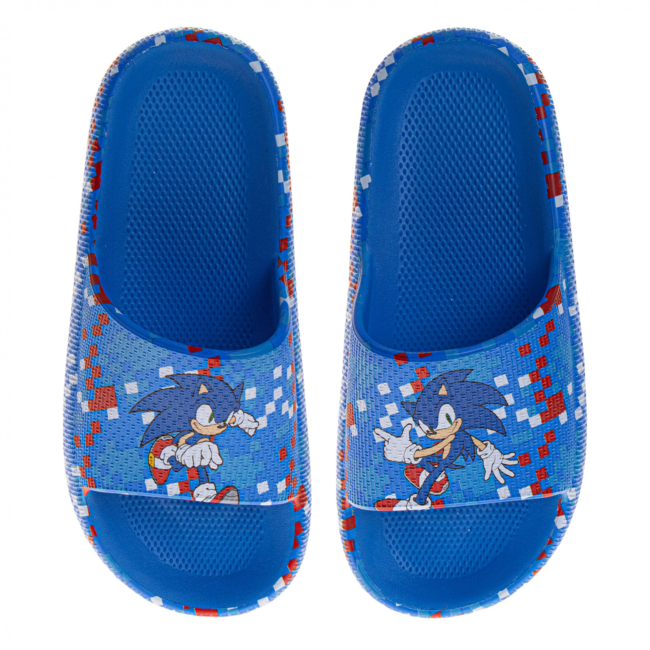 Sonic the Hedgehog Pixels Kid's Slide Sandals, Blue
