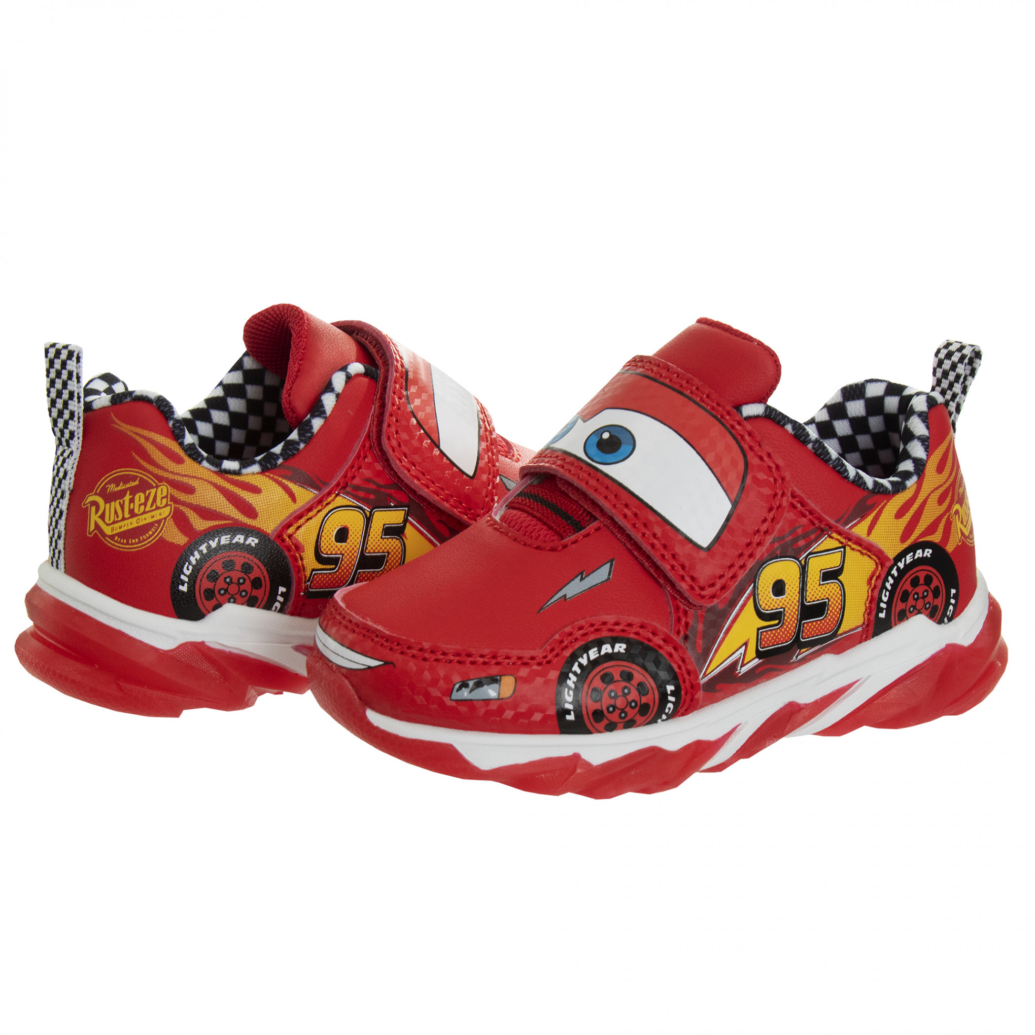 Cars Lightning McQueen Shaped Lighted Kid's Sneakers, Red