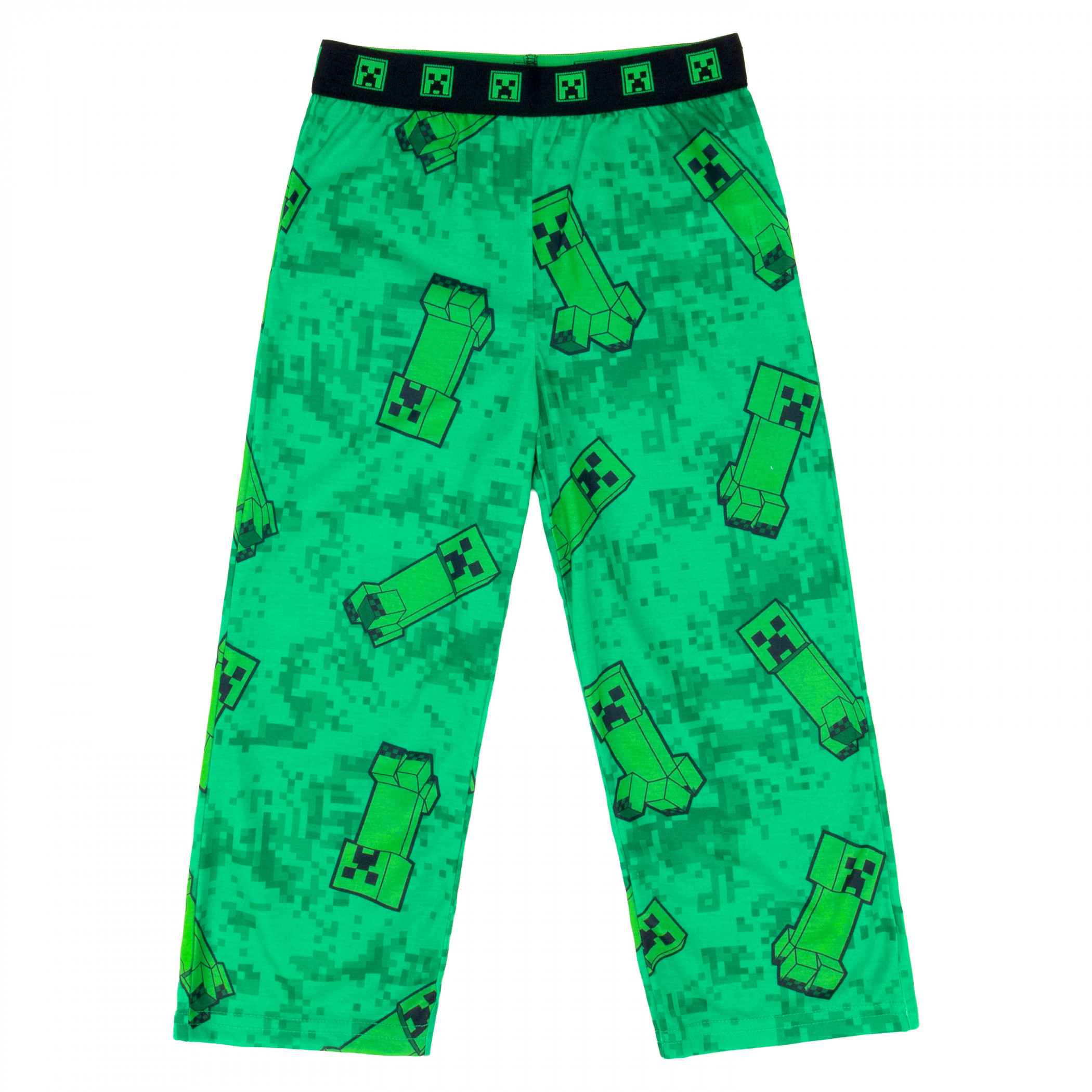 Minecraft Creeper Pattern Boy's Sleep Pants, Green