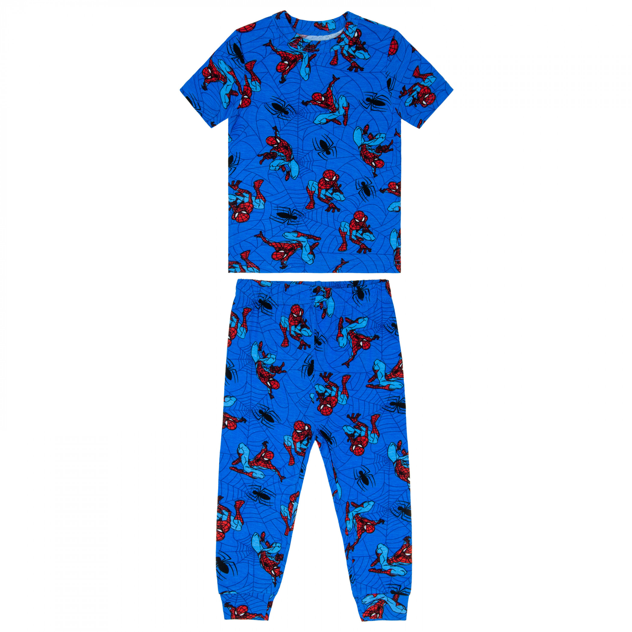 Spider-Man Web Swing Toddler Boy's 2-Piece Pajamas, Blue