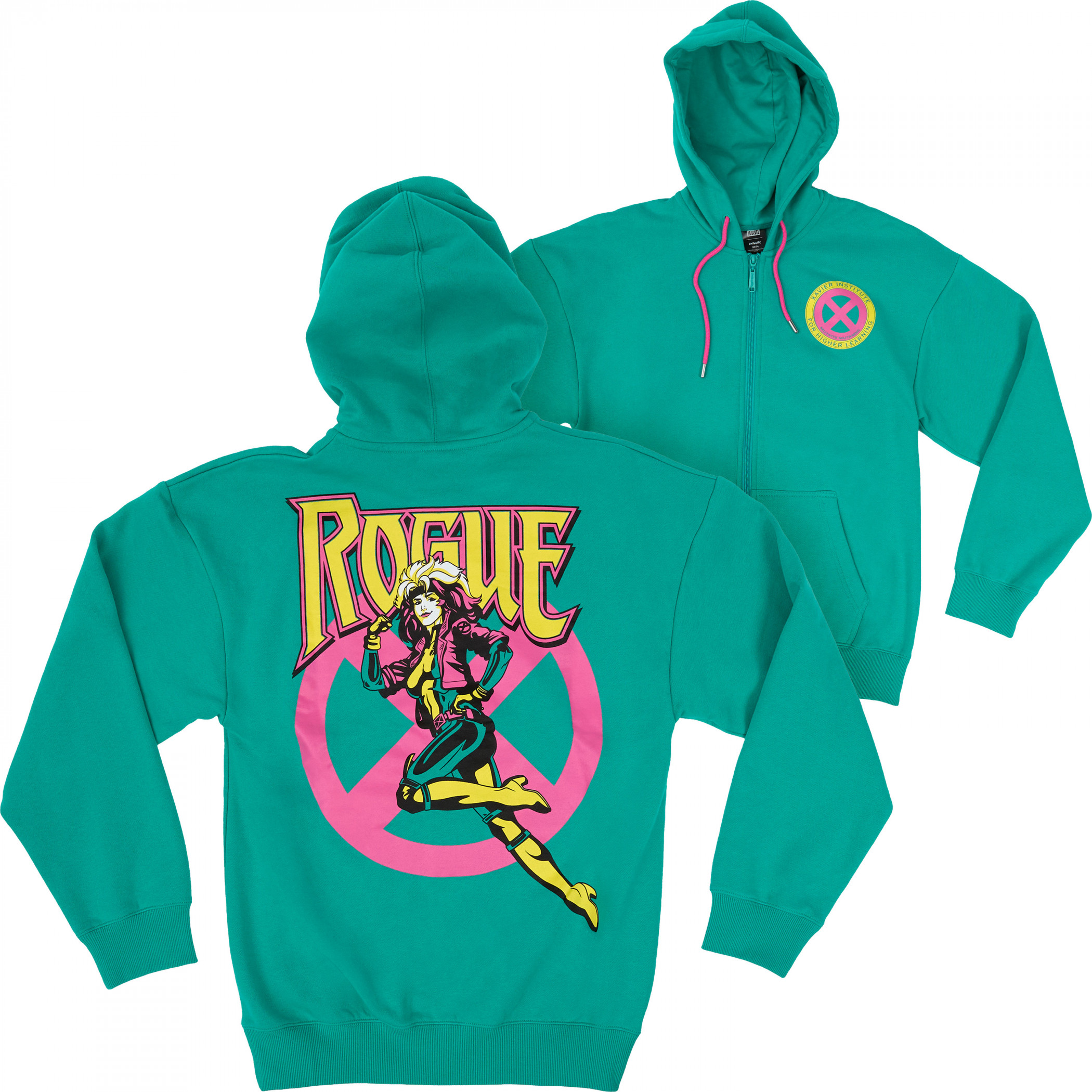 X-Men Rogue Front and Back Print Hoodie, Green