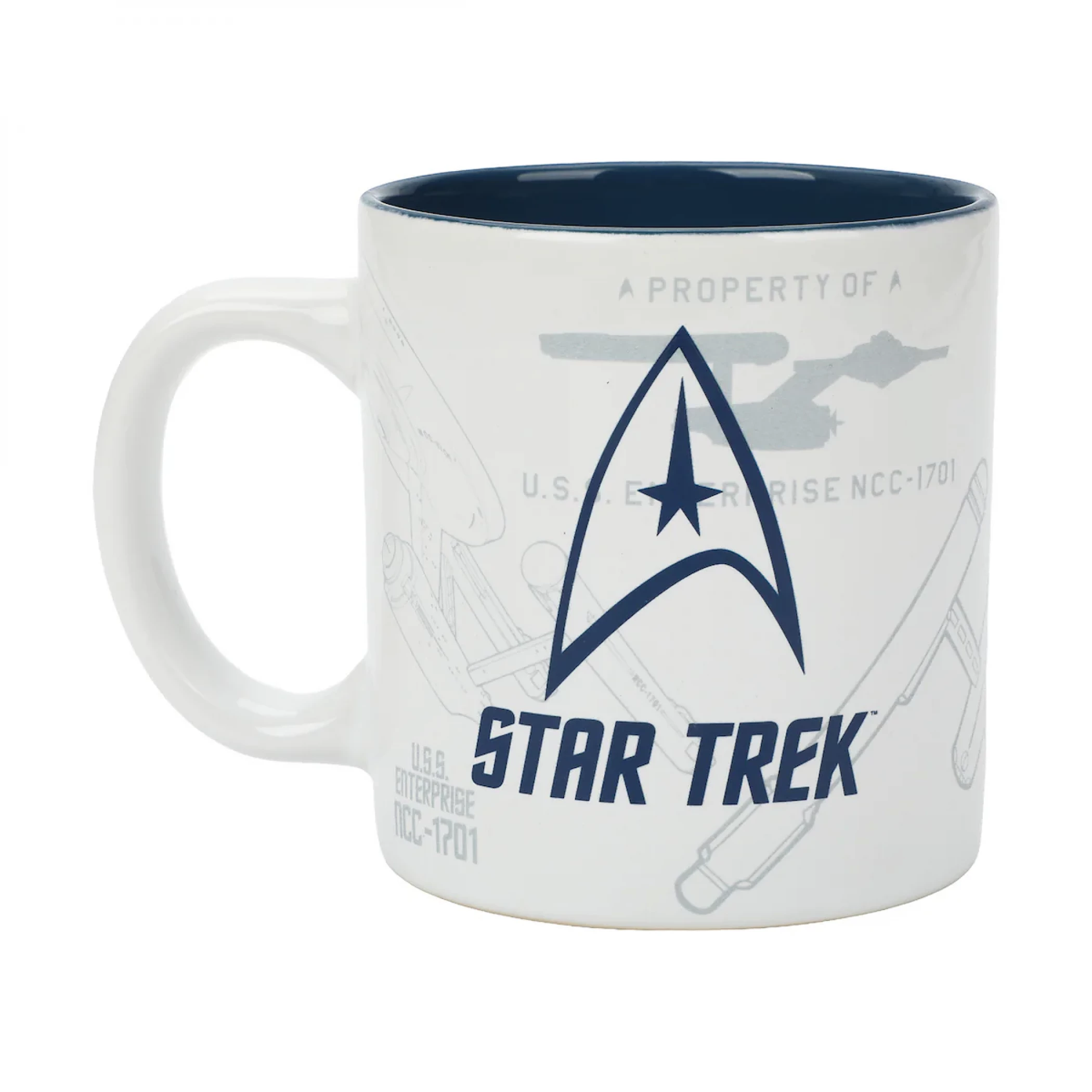Star Trek Property of USS Enterprise 16 oz. Ceramic Mug, White