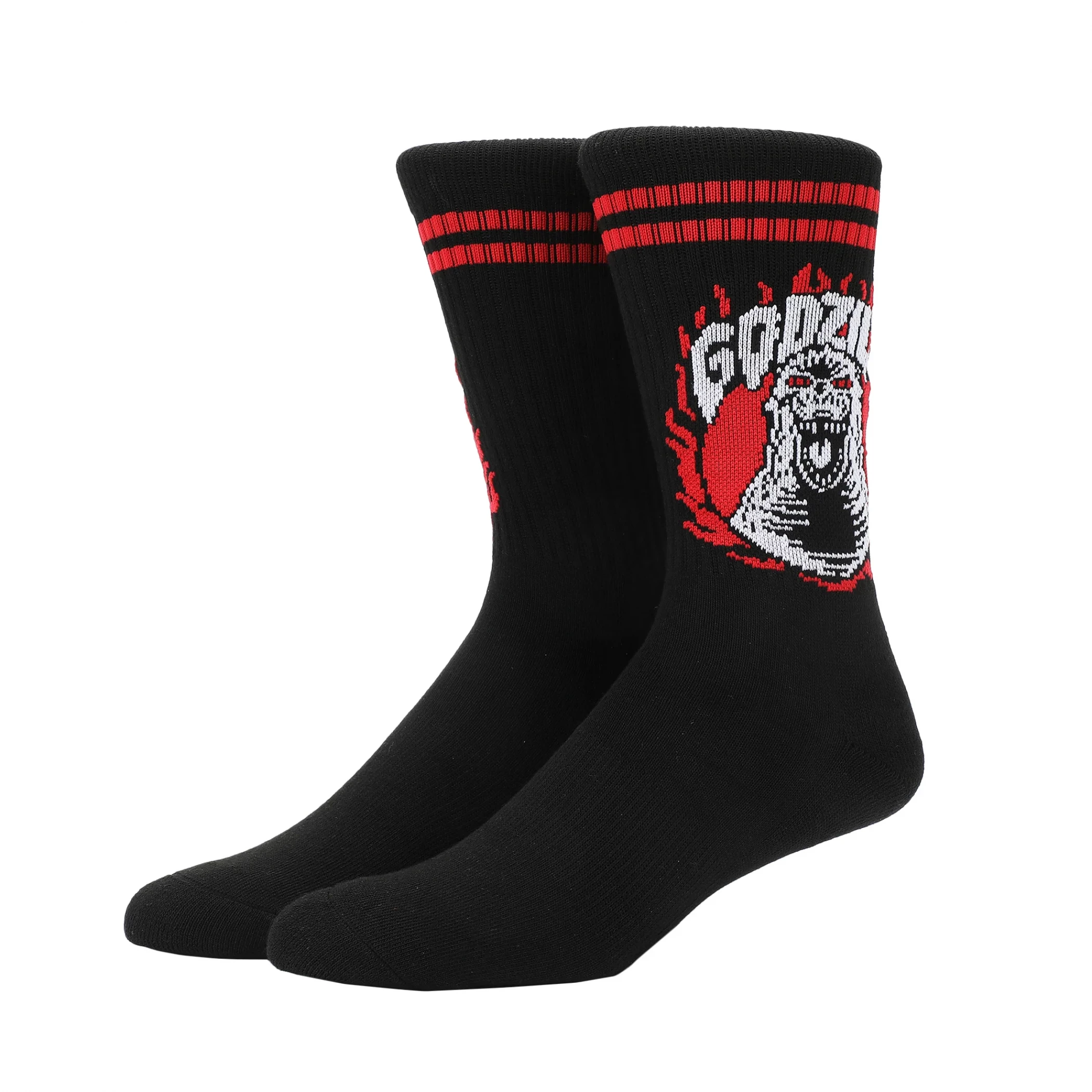 Godzilla Flaming Monster Crew Socks, Black