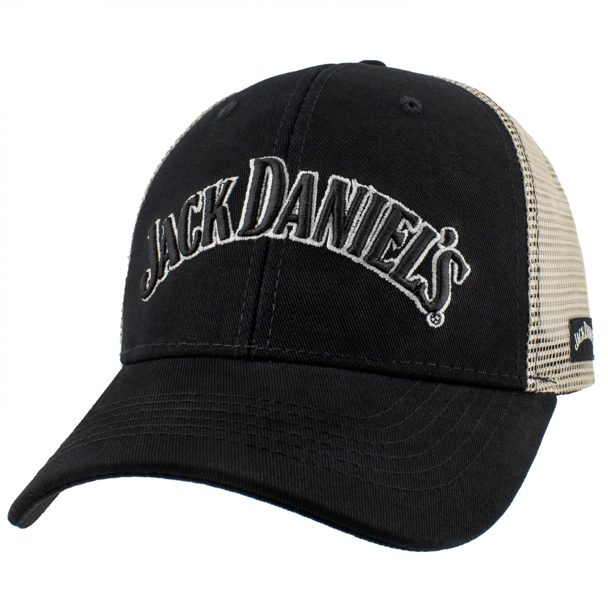 Jack Daniels Embroidered Logo Monochrome Mesh Hat