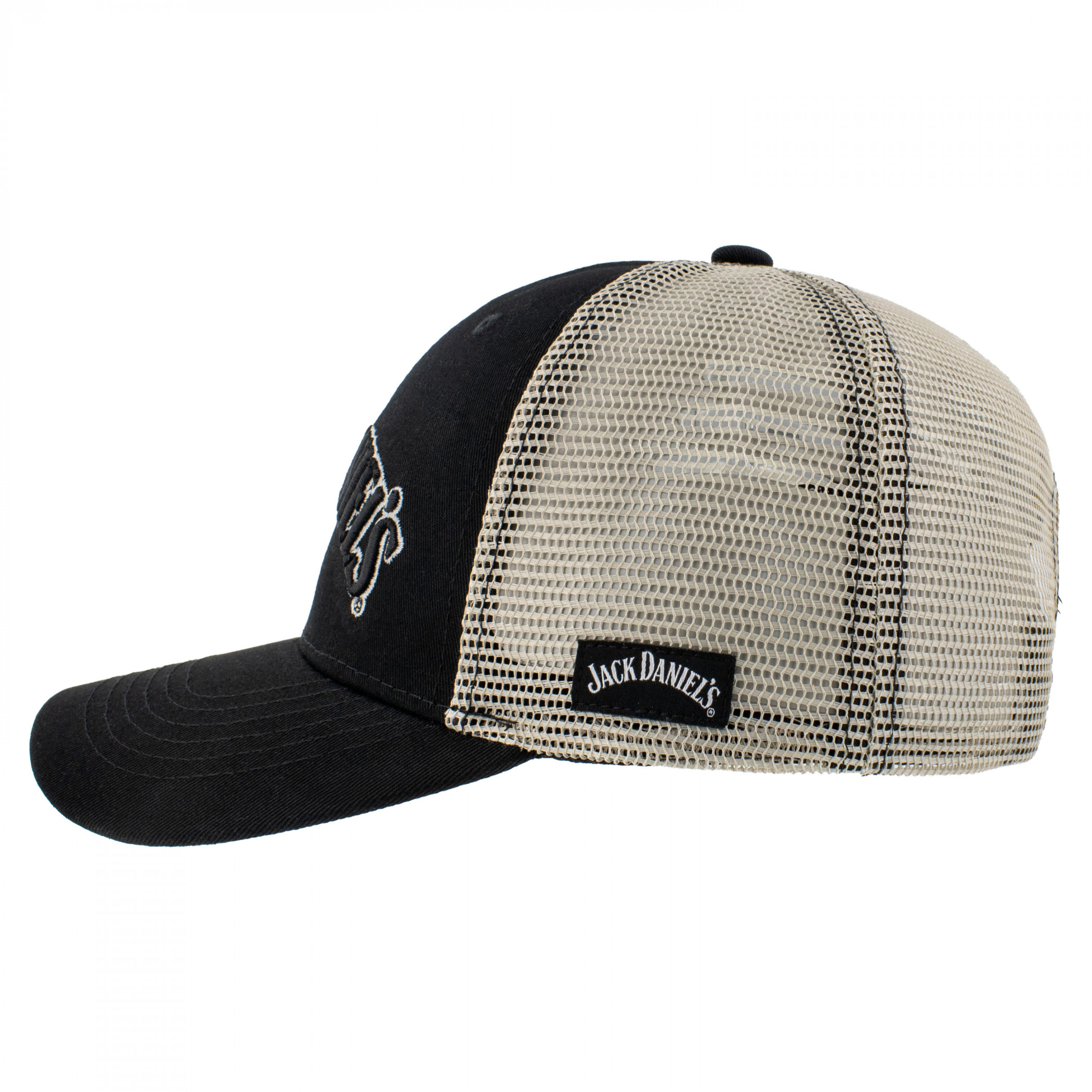 Jack Daniels Embroidered Logo Monochrome Mesh Hat