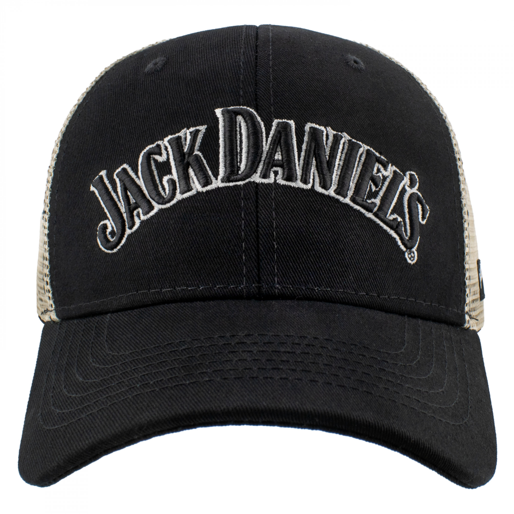 Jack Daniels Embroidered Logo Monochrome Mesh Hat