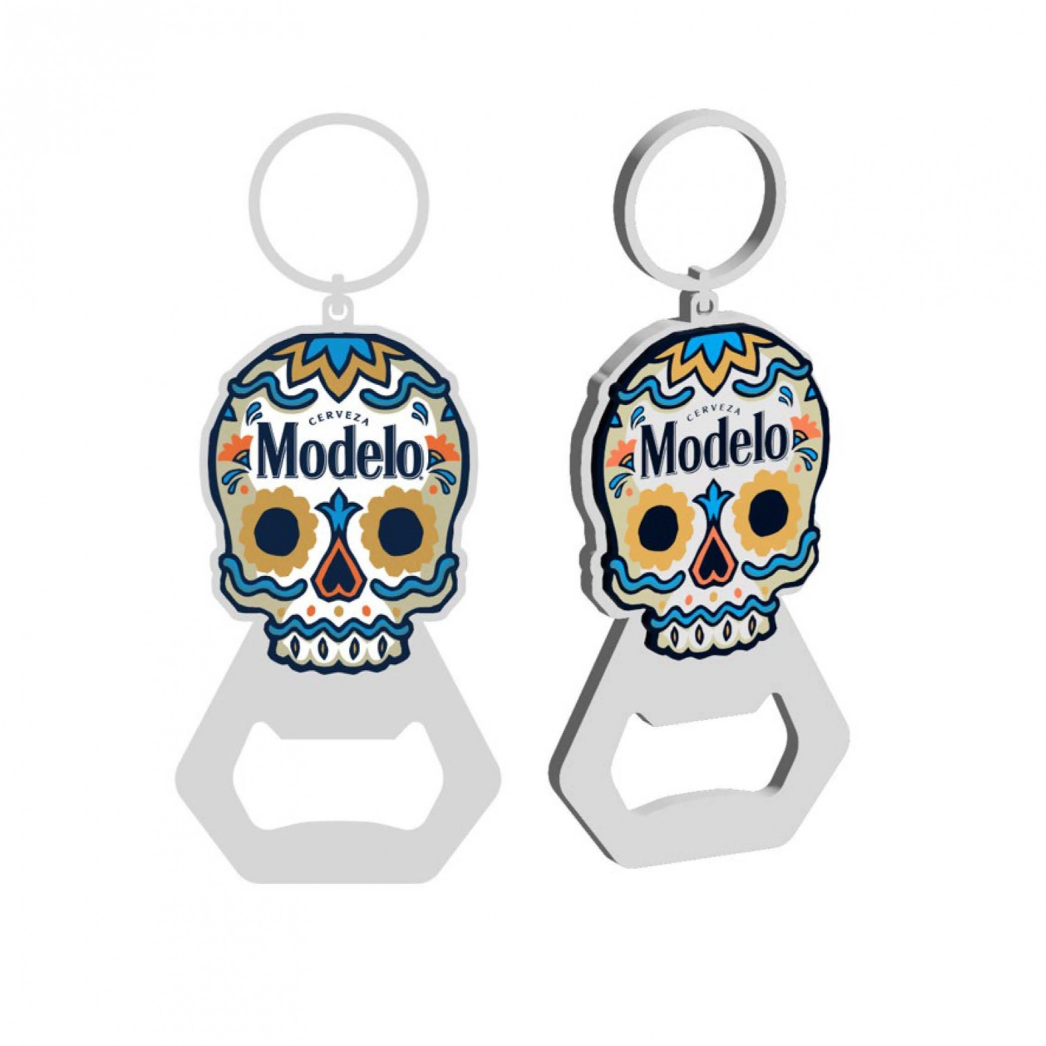 Modelo Dia De Los Muertos Sugar Scull Bottle Opener Keychain