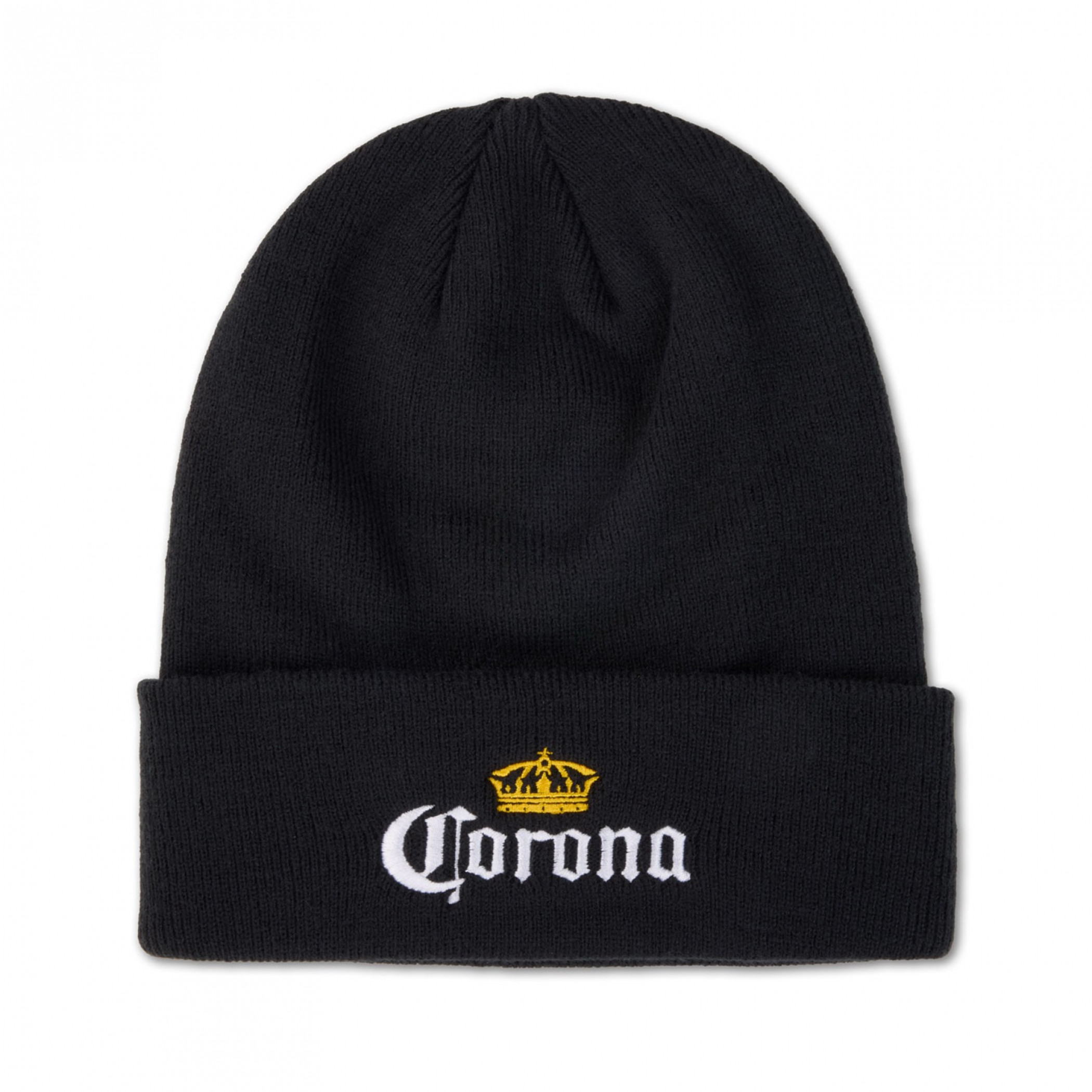 Corona Embroidered Logo on Black Cuffed Beannie