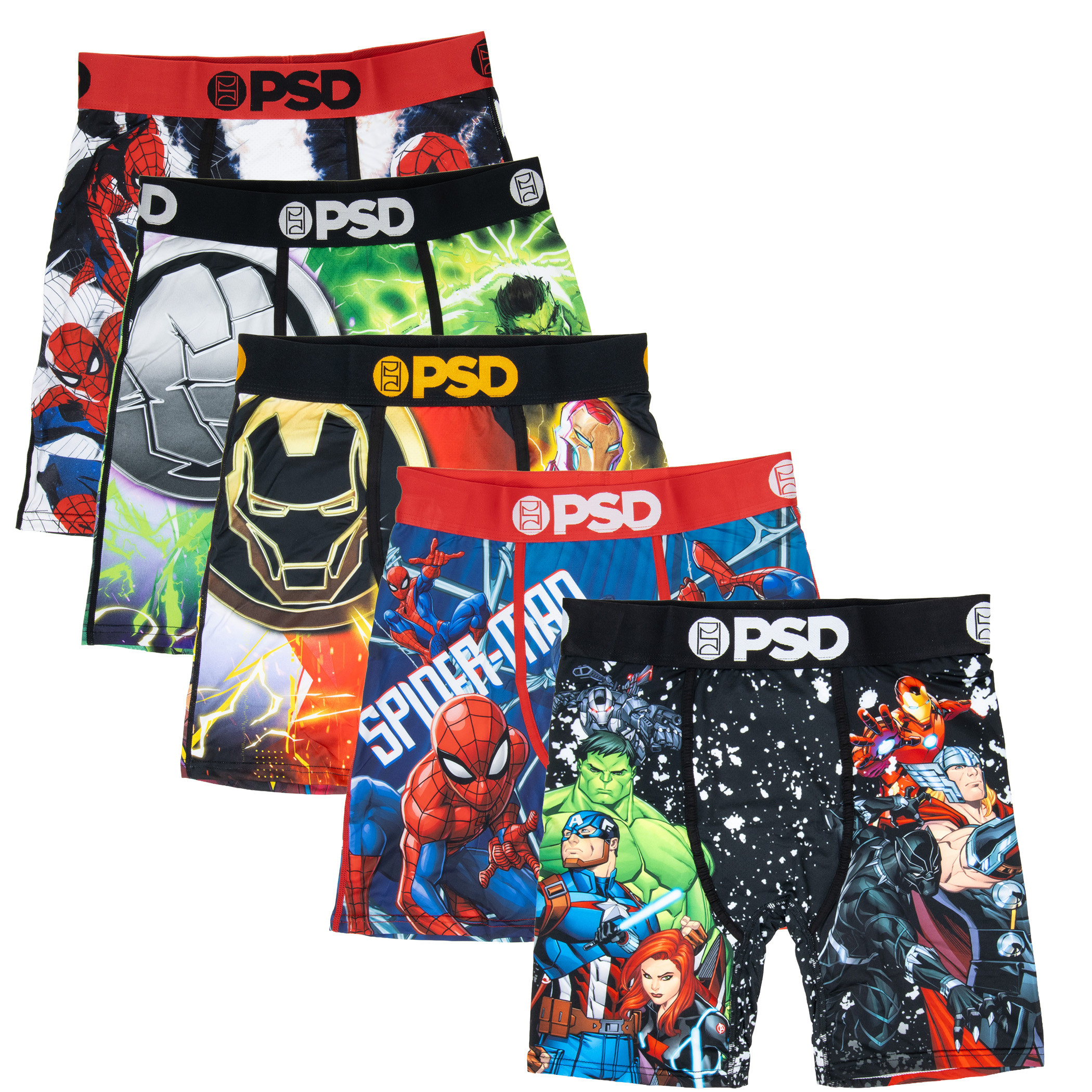 Marvel The Avengers PSD Boxer Briefs 5-Pack, Multi-Color