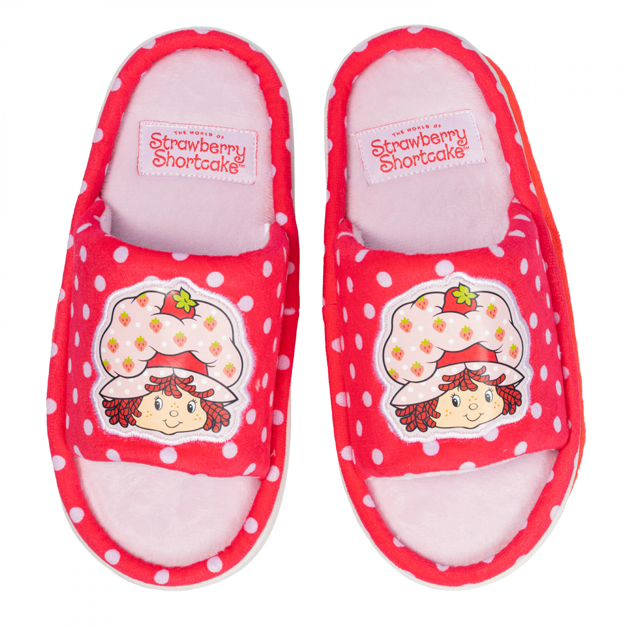 Strawberry Shortcake Polka-Dot Girls Bounce Slide Slippers, Pink