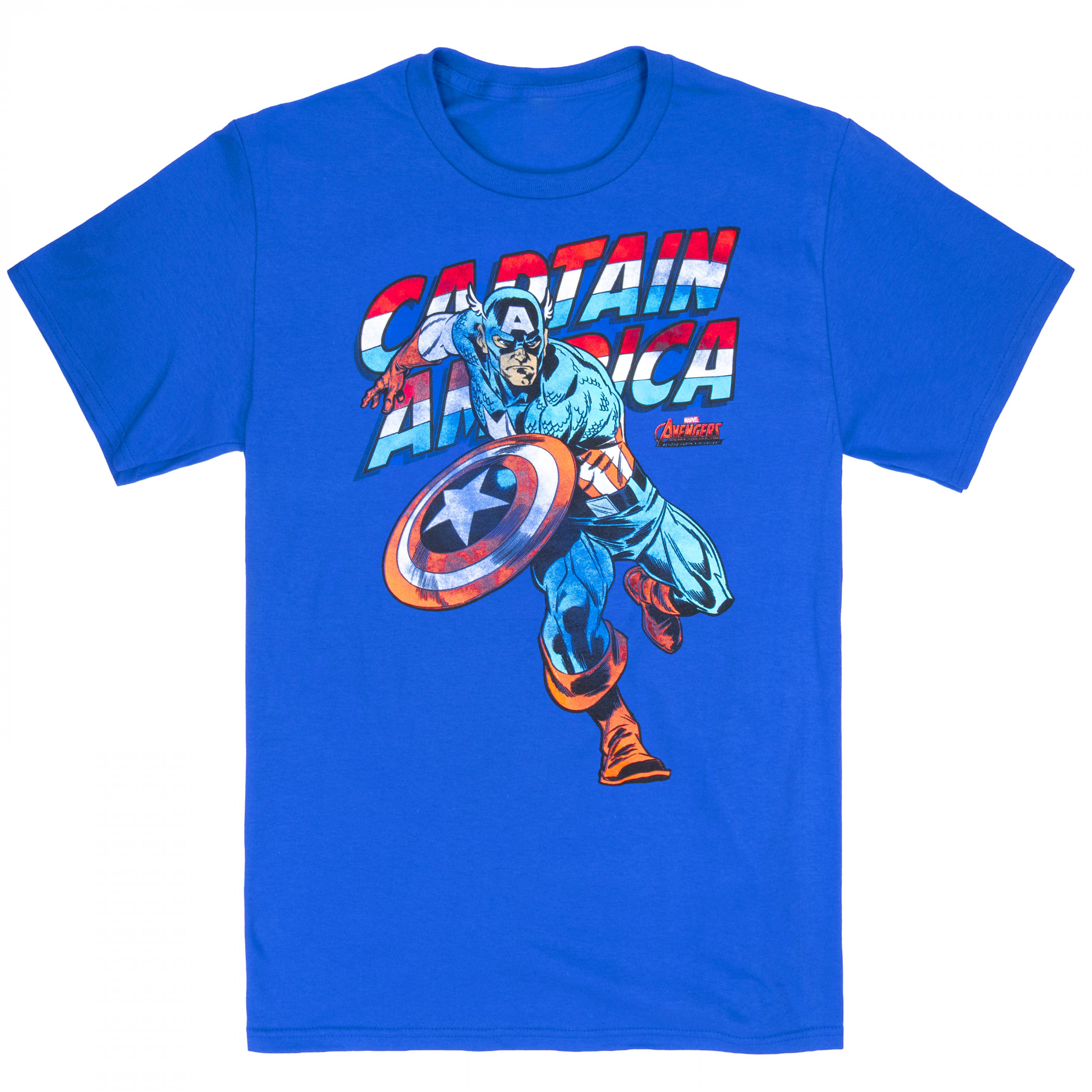 Captain America Shield Wielding Avenger T-Shirt, Blue