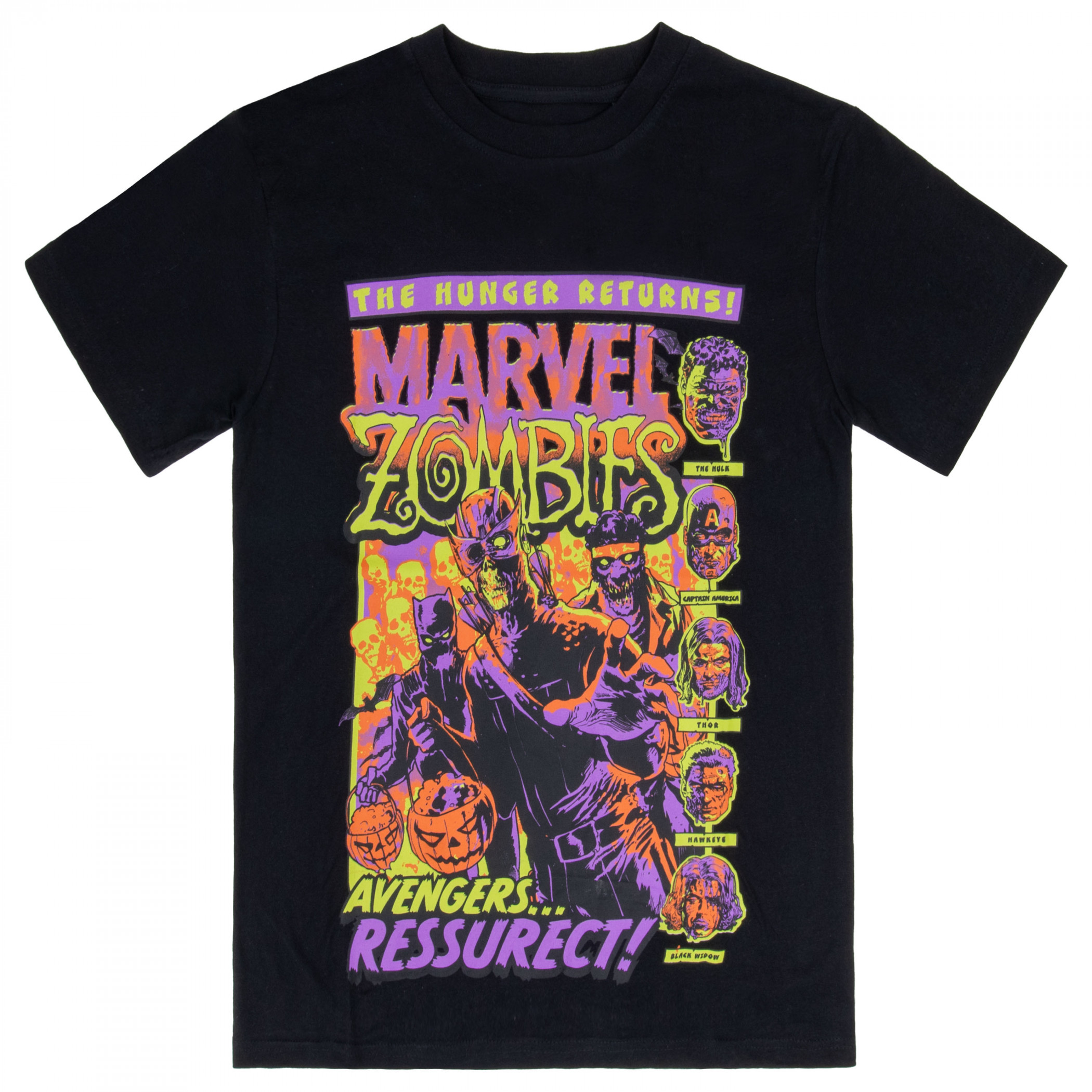 Avengers Resurrect Marvel Zombies- The Hunger Returns T-Shirt, Black