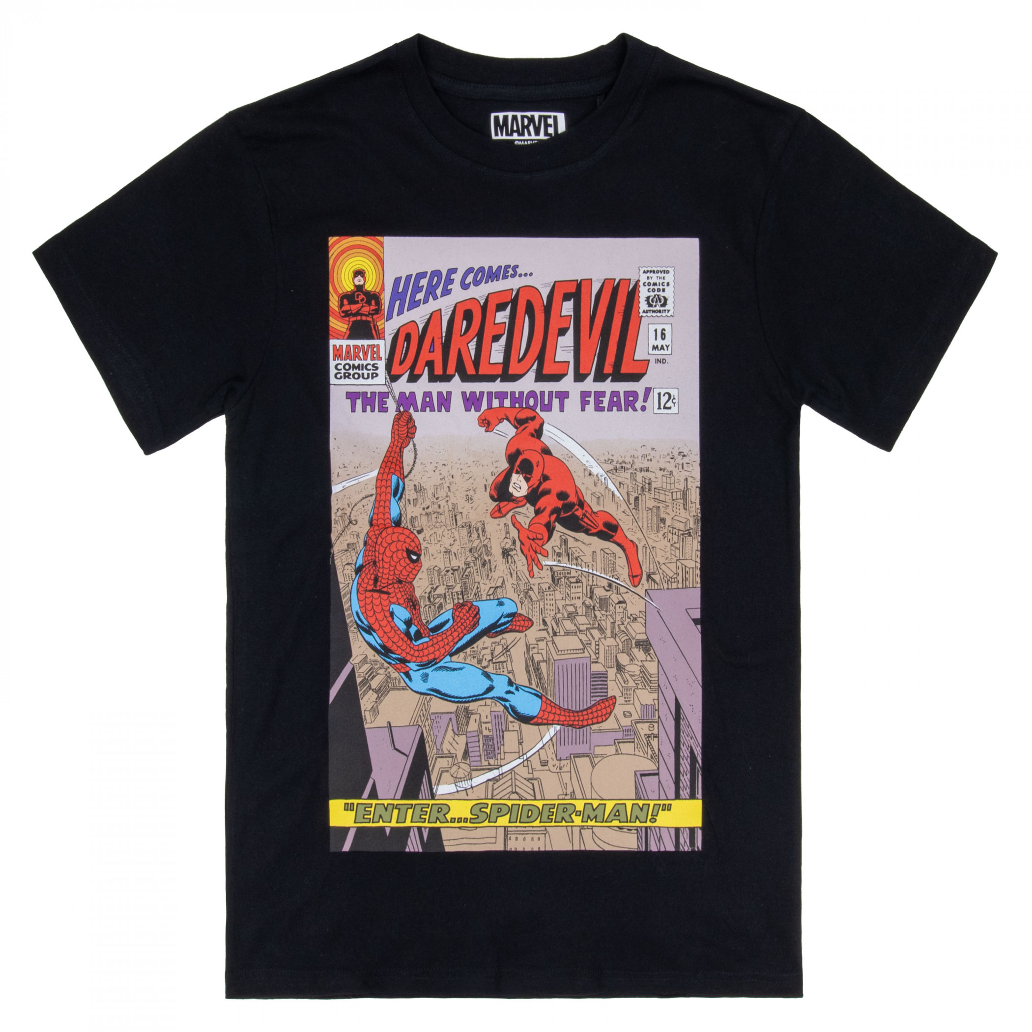Daredevil Enter Spider-Man T-Shirt, Black