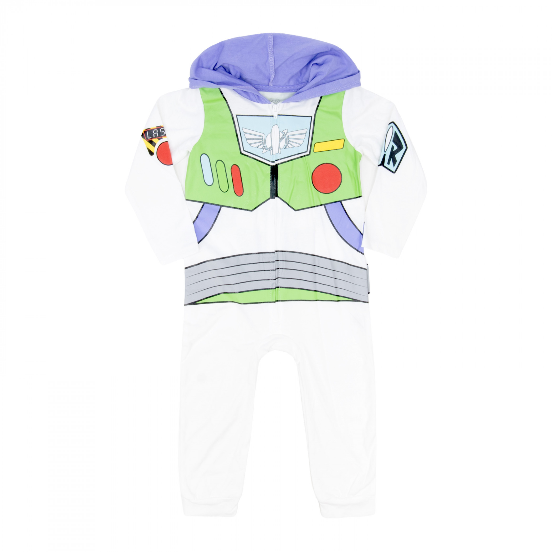 Toy Story Buzz Lightyear Dressed to Play Hooded Toddler Coveralls, Multi-Color