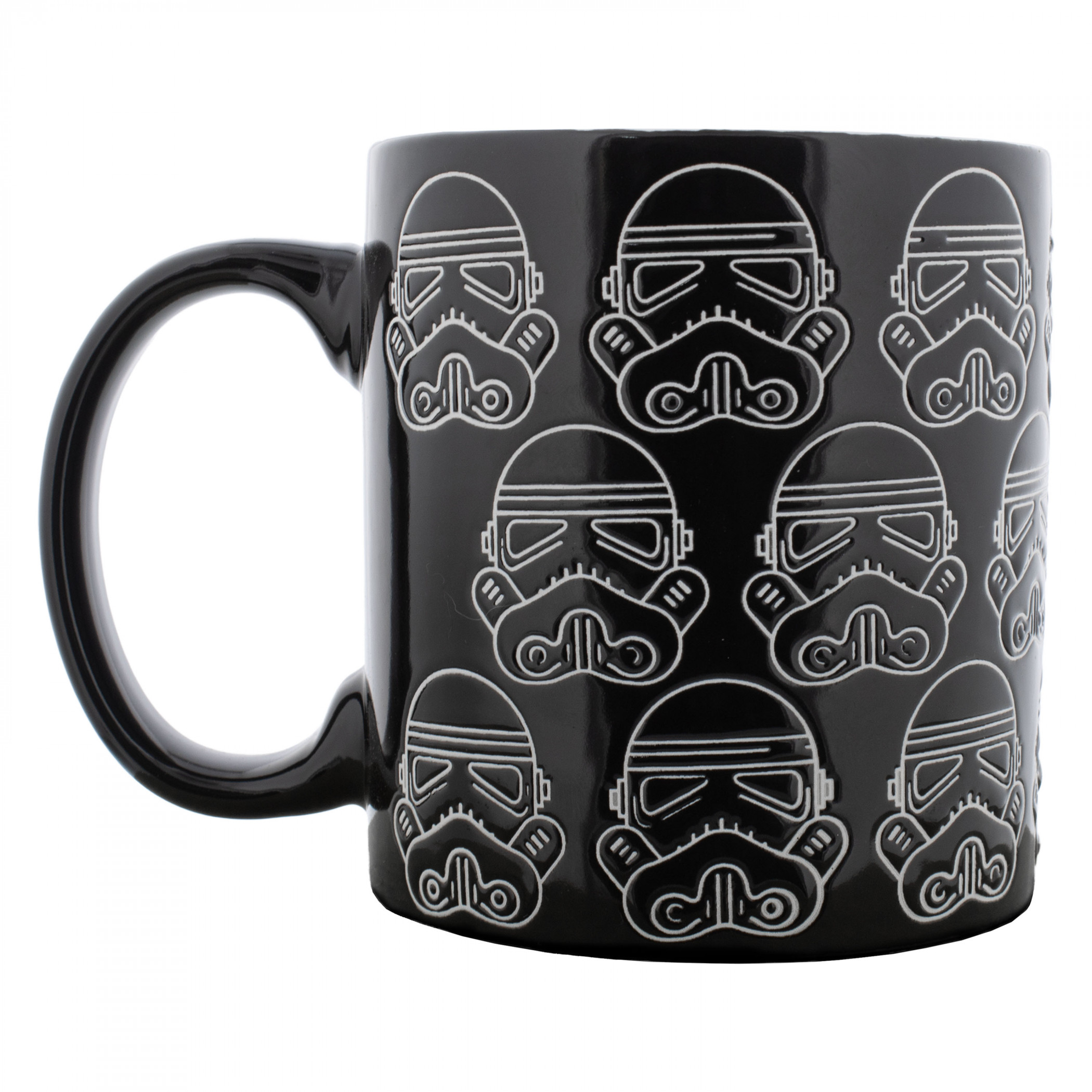 Star Wars Troopers and Vader Masks Wax Resist 20oz Ceramic Mug, Black